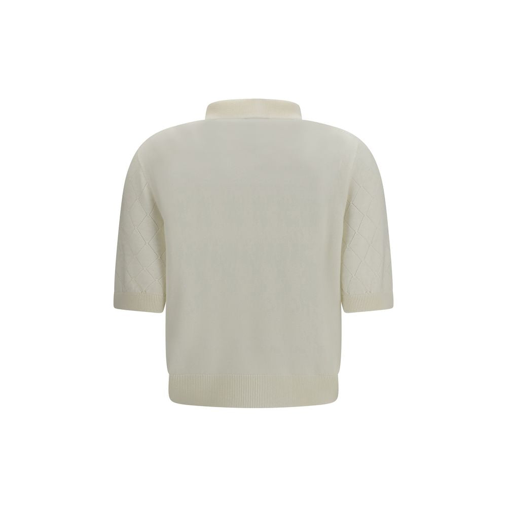 Balmain Weißes Polohemd aus Wolle Oves Aries-2