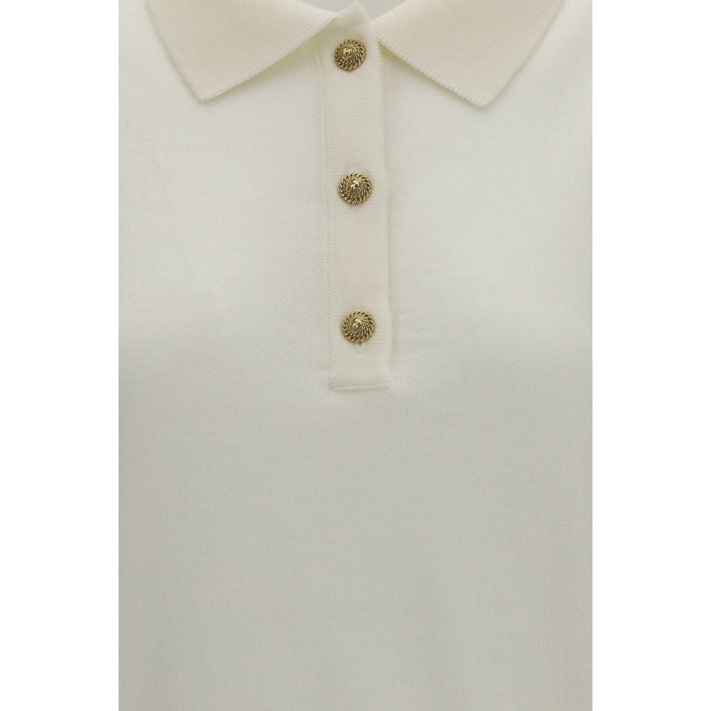 Balmain Weißes Polohemd aus Wolle Oves Aries-3