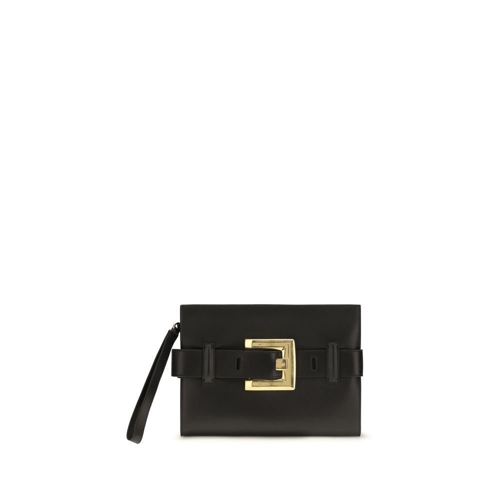 Balmain Schwarze Lammleder Schultertasche Ovis Aries Aries-1