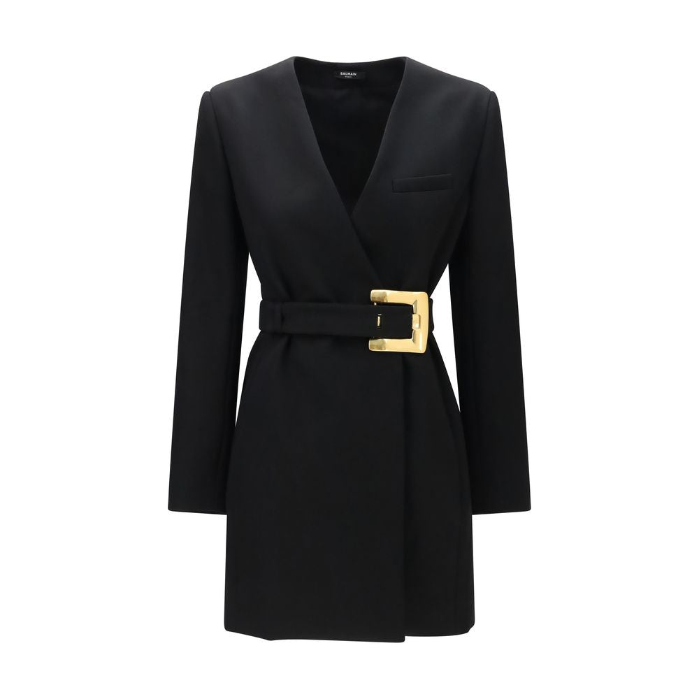 Balmain Black Oves Aries Wool Blazer-1