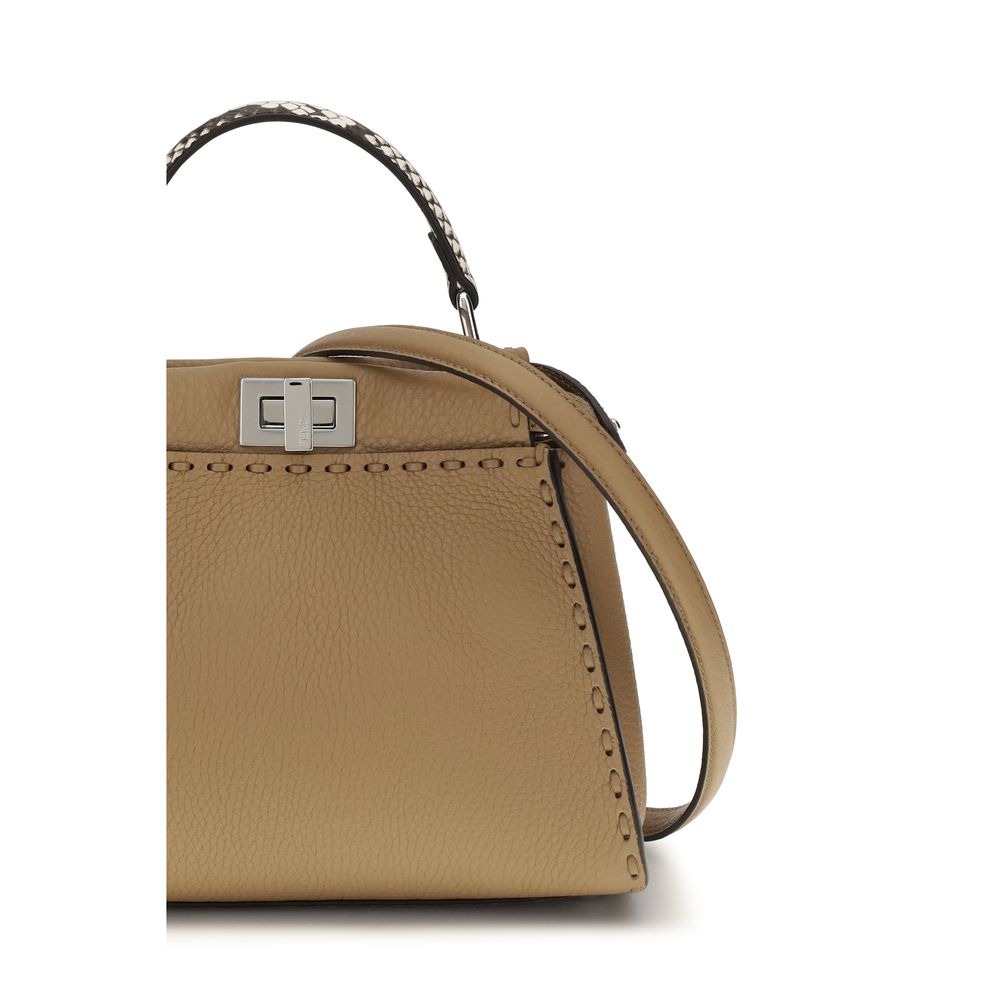 Fendi Beige Kalbsleder Bos Taurus Schultertasche-4
