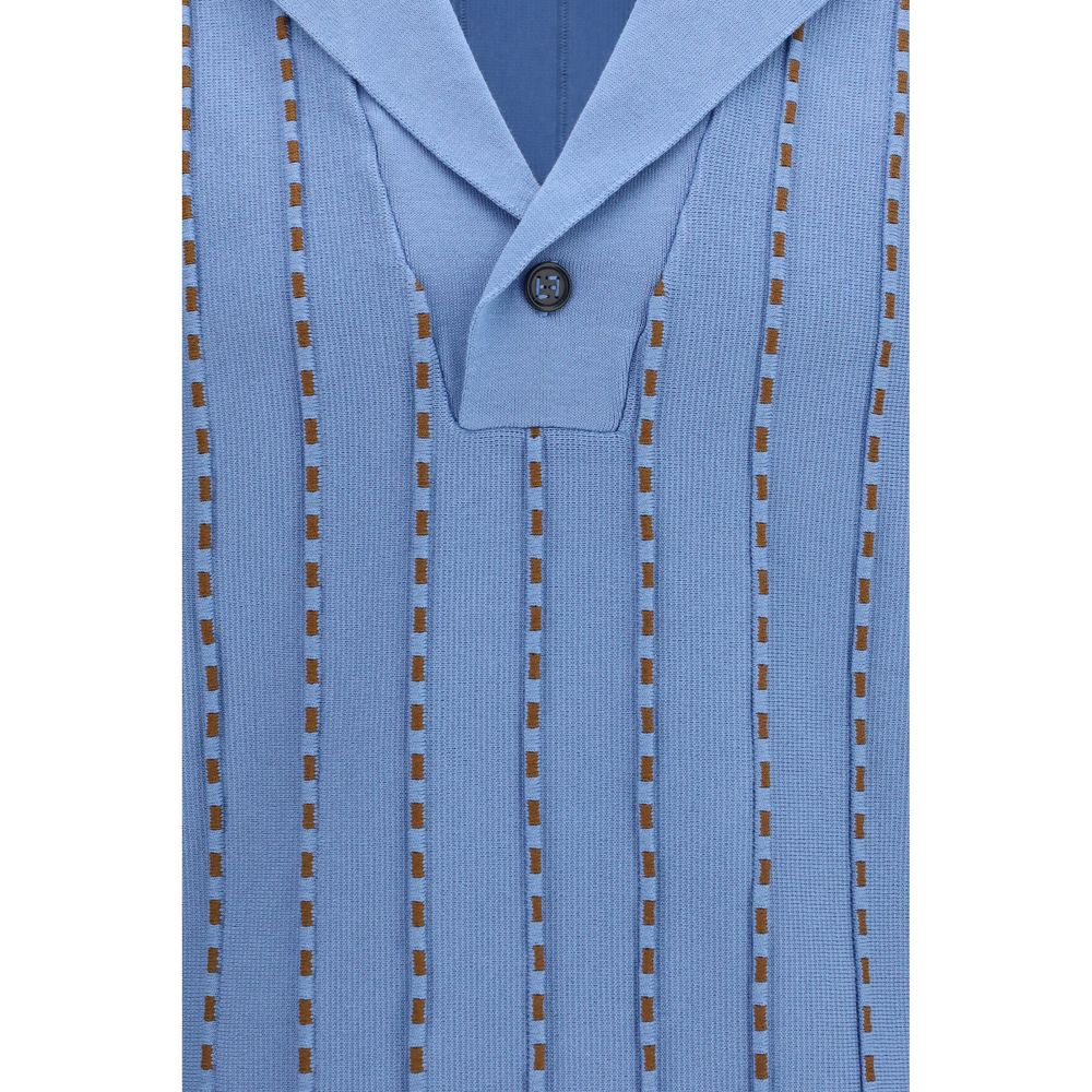 Fendi Blaues Baumwoll-Polohemd-3