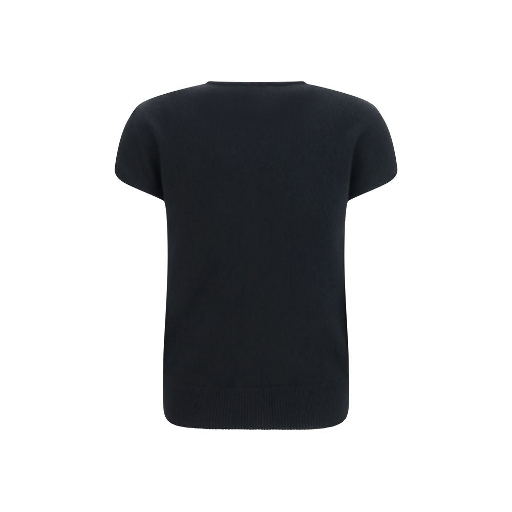 Balmain Ärmelloser Pullover aus schwarzer Wolle Oves Aries-2