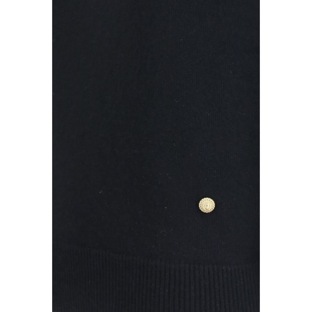 Balmain Ärmelloser Pullover aus schwarzer Wolle Oves Aries-3