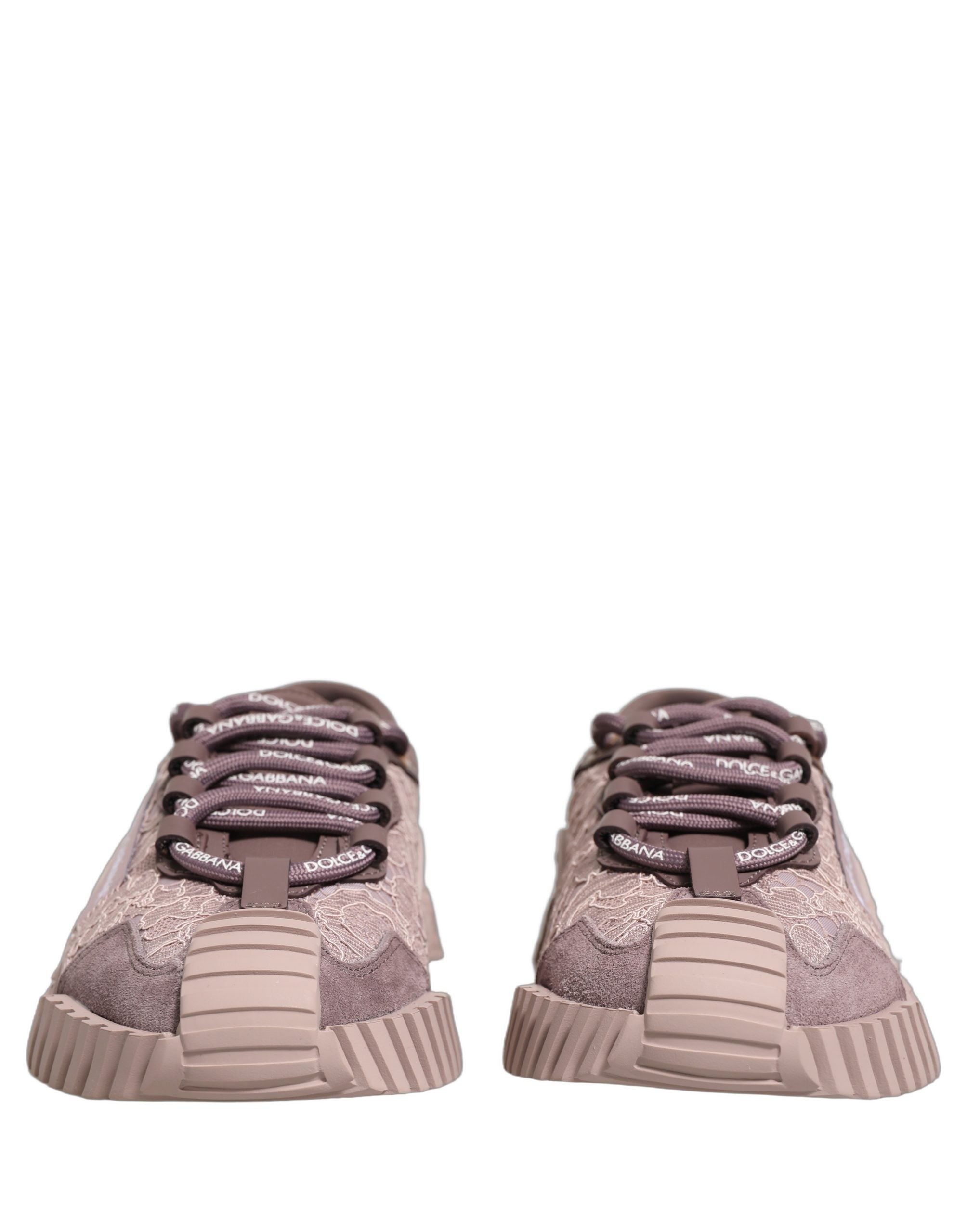 Dolce & Gabbana Pink Lace NS1 Low Top Sneaker Sports Shoes-2