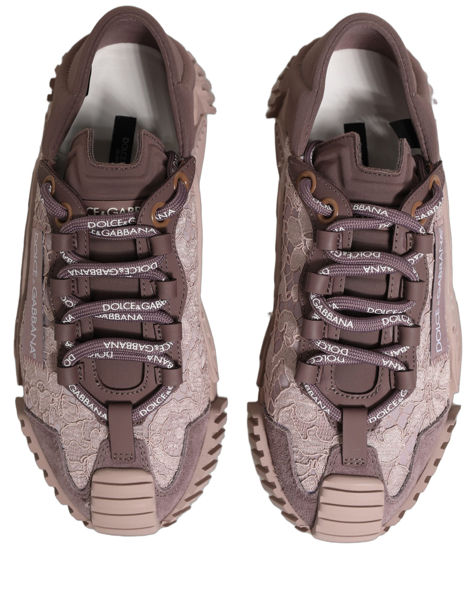 Dolce & Gabbana Pink Lace NS1 Low Top Sneaker Sports Shoes-3