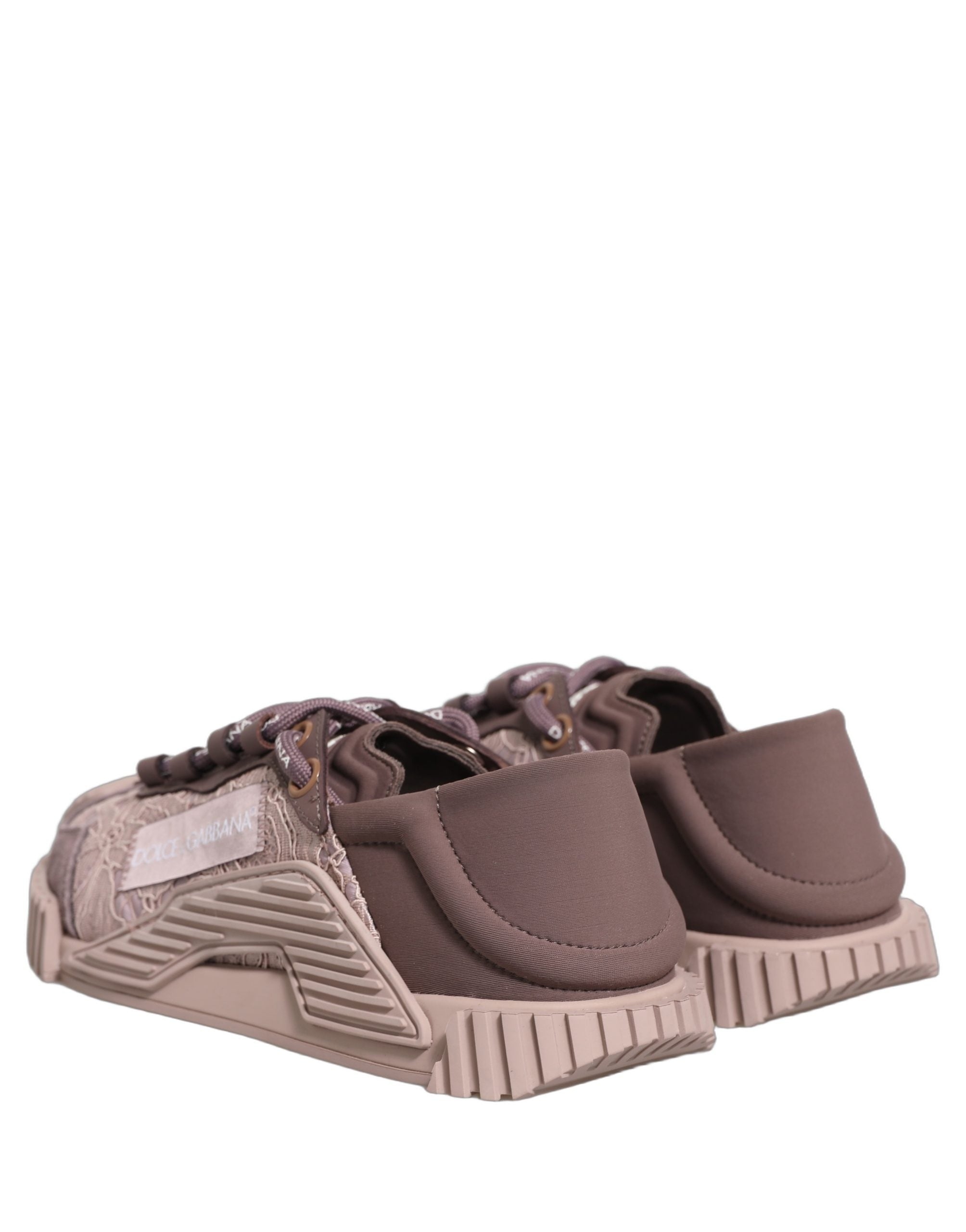 Dolce & Gabbana Pink Lace NS1 Low Top Sneaker Sports Shoes-5