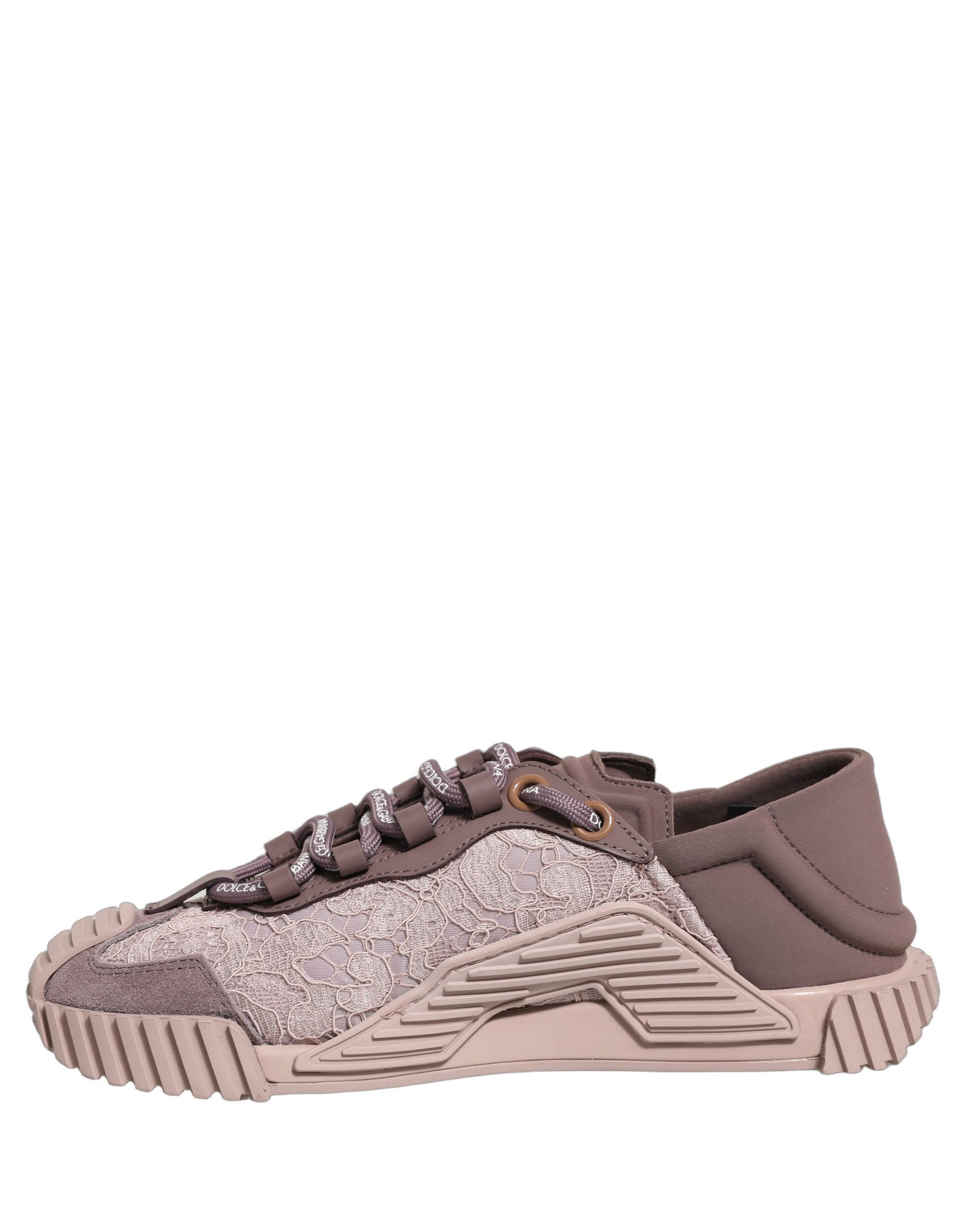 Dolce & Gabbana Pink Lace NS1 Low Top Sneaker Sports Shoes-6