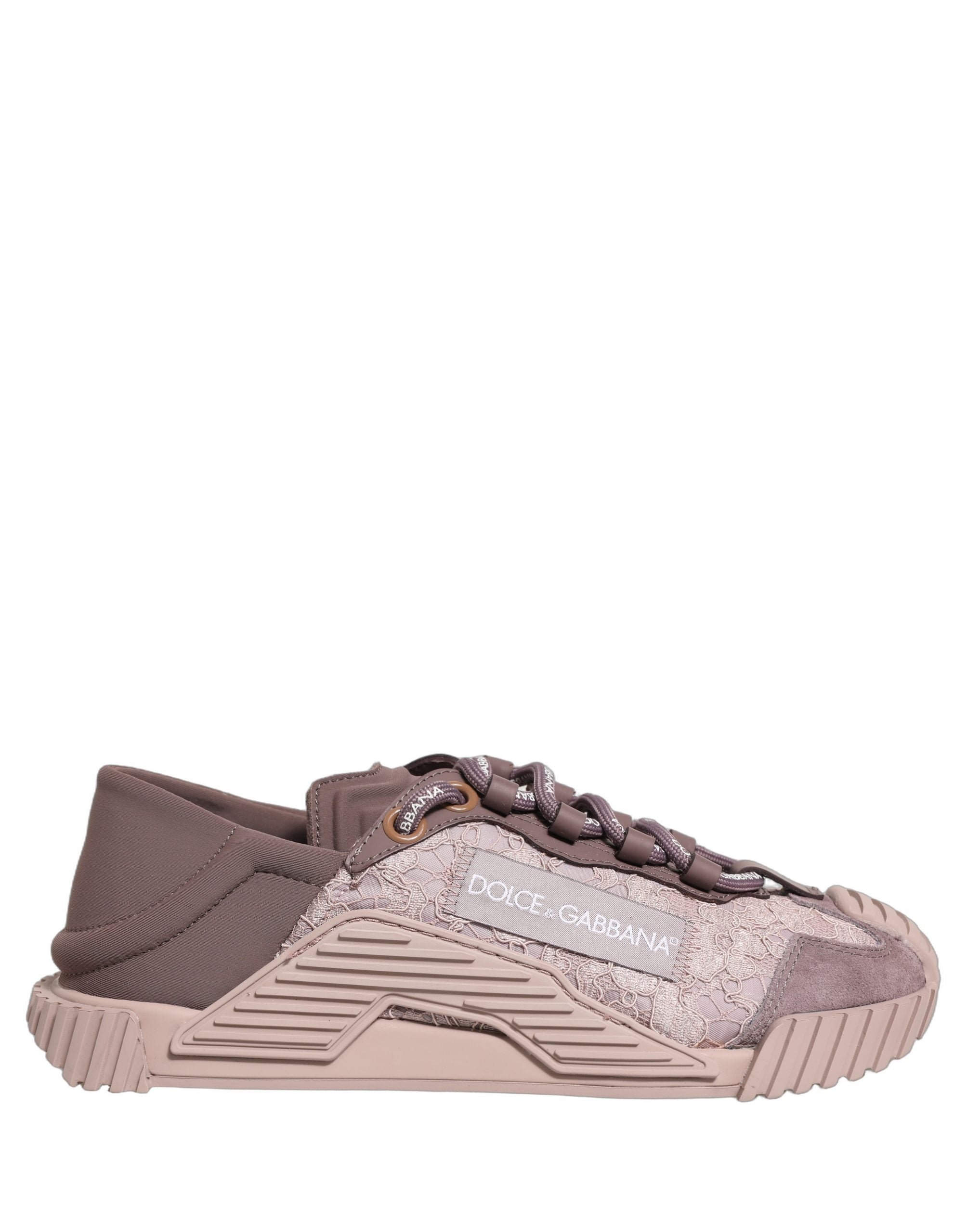 Dolce & Gabbana Pink Lace NS1 Low Top Sneaker Sports Shoes-8