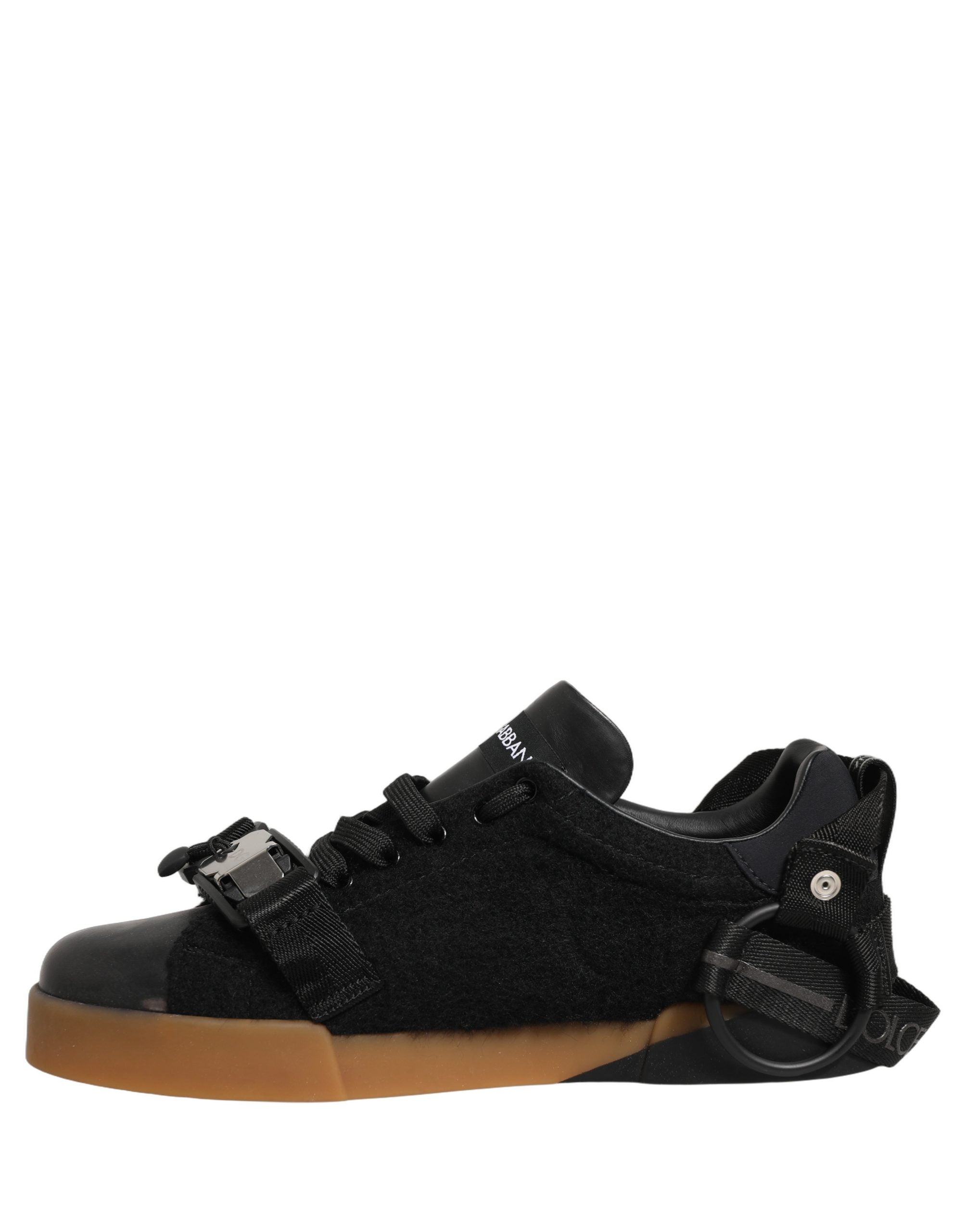 Dolce & Gabbana Schwarze Leder Low-Top-Sneaker für Herren-5