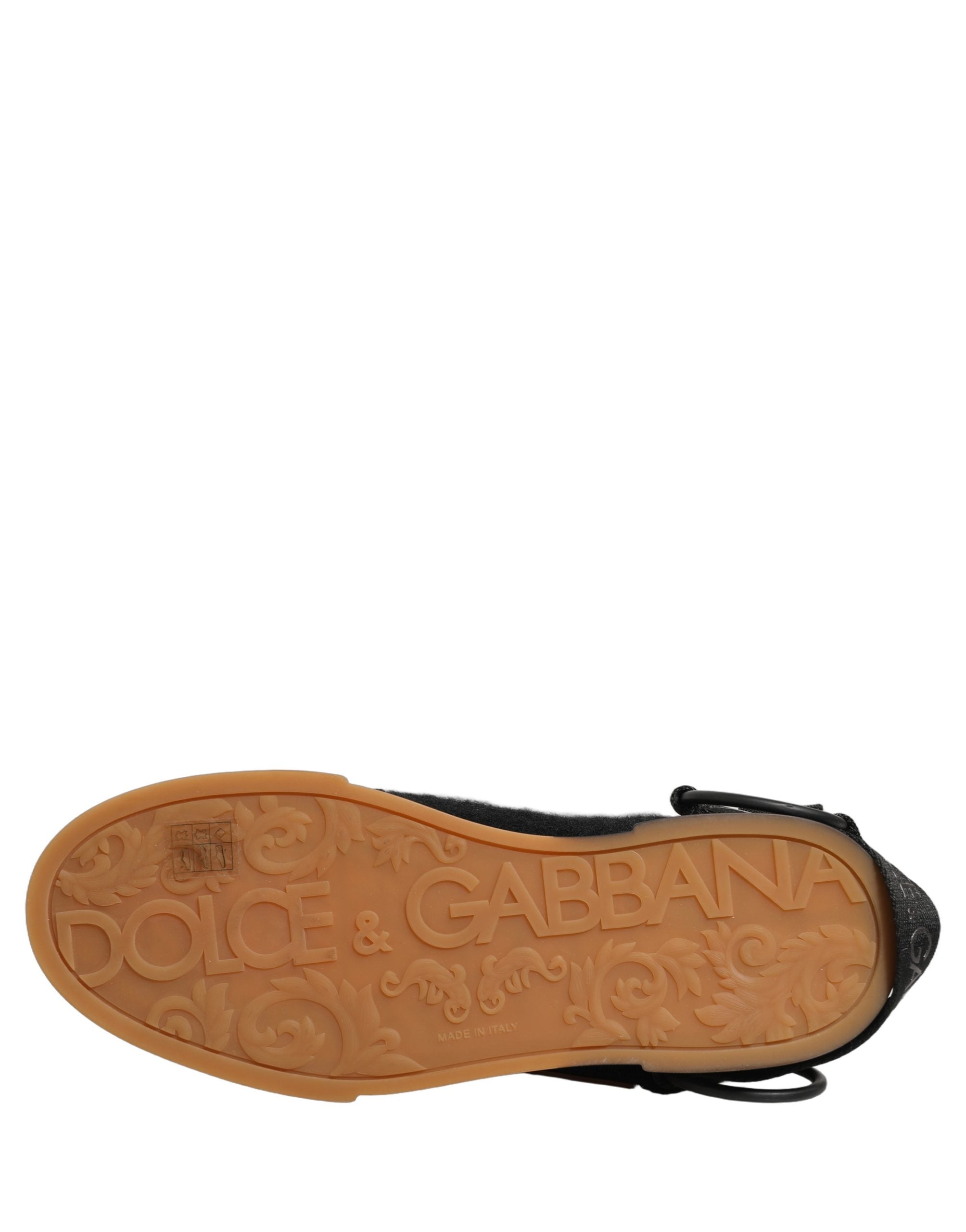Dolce & Gabbana Schwarze Leder Low-Top-Sneaker für Herren-8