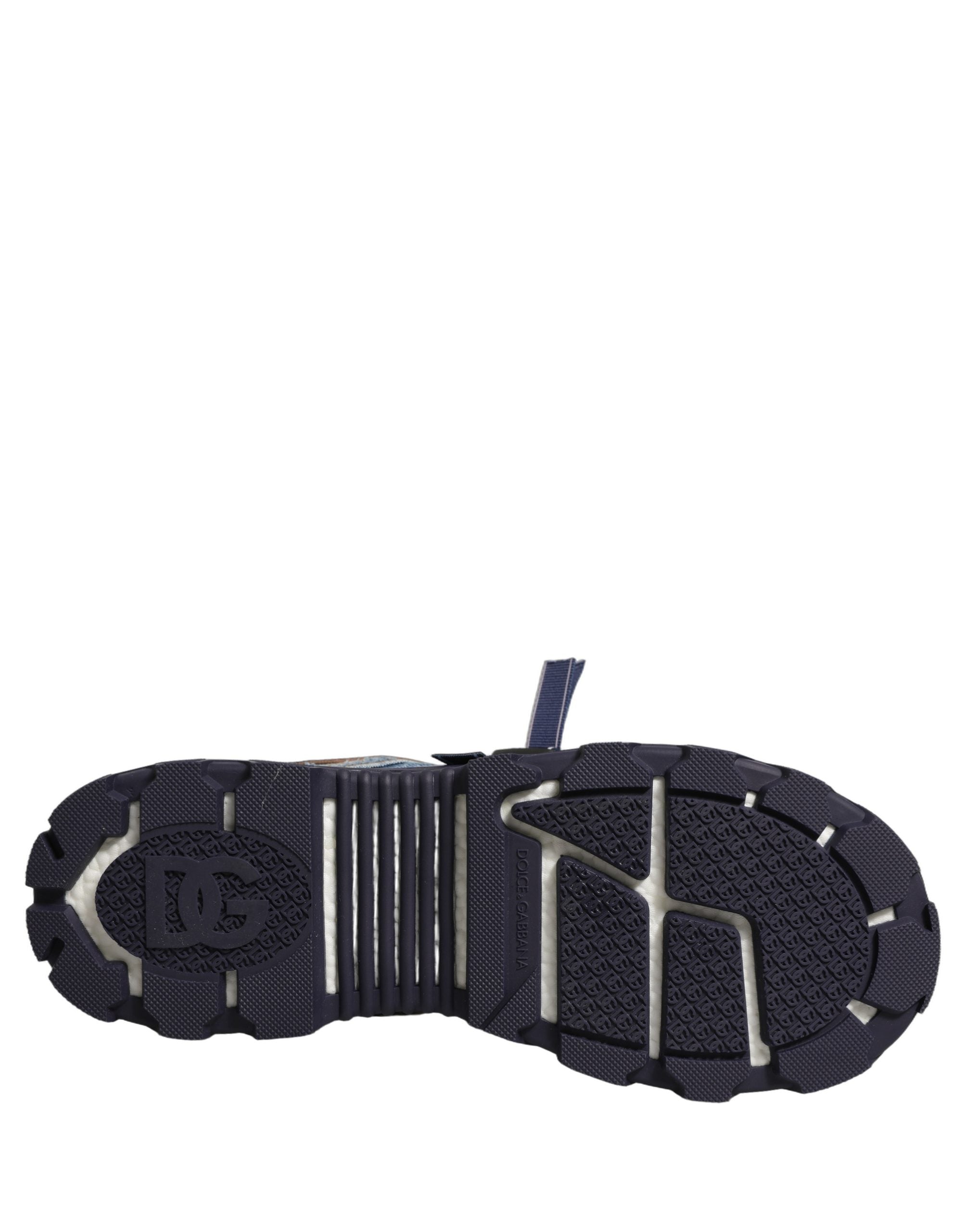 Dolce & Gabbana Blaue Airmaster Low-Top-Sneaker aus Denim mit Einsätzen-8