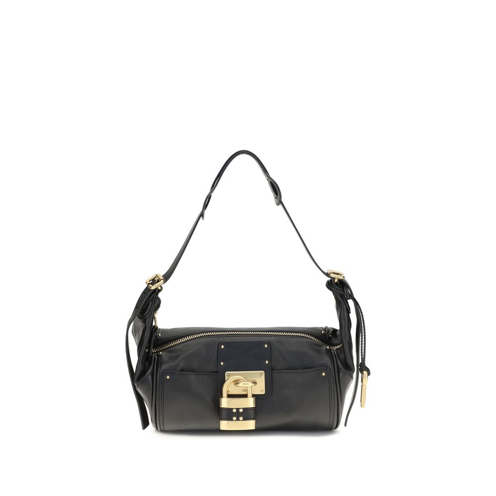 Chloé Schwarze Bos Taurus Kalbsleder Schultertasche-1