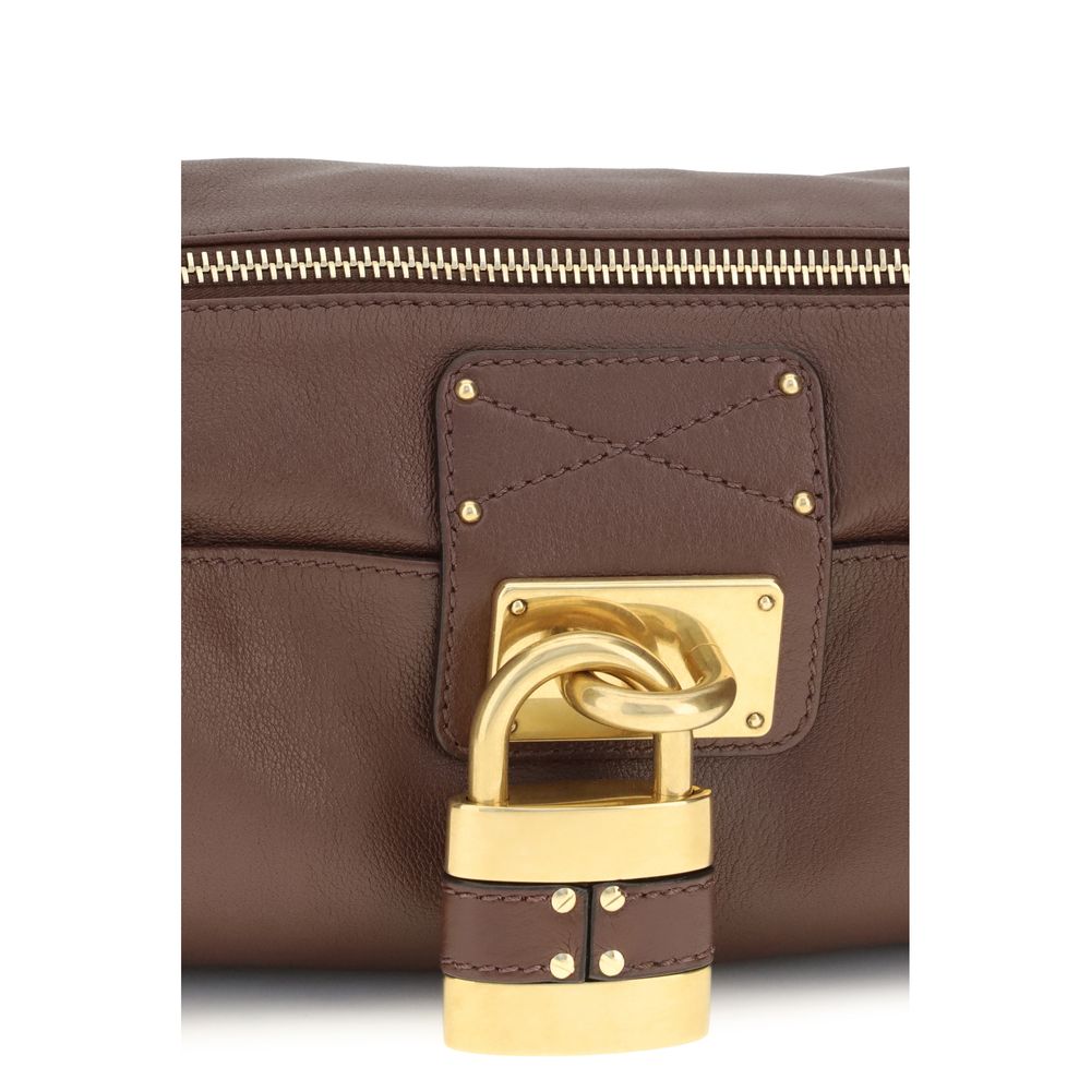 Chloé Braune Kalbsleder Bos Taurus Schultertasche-4