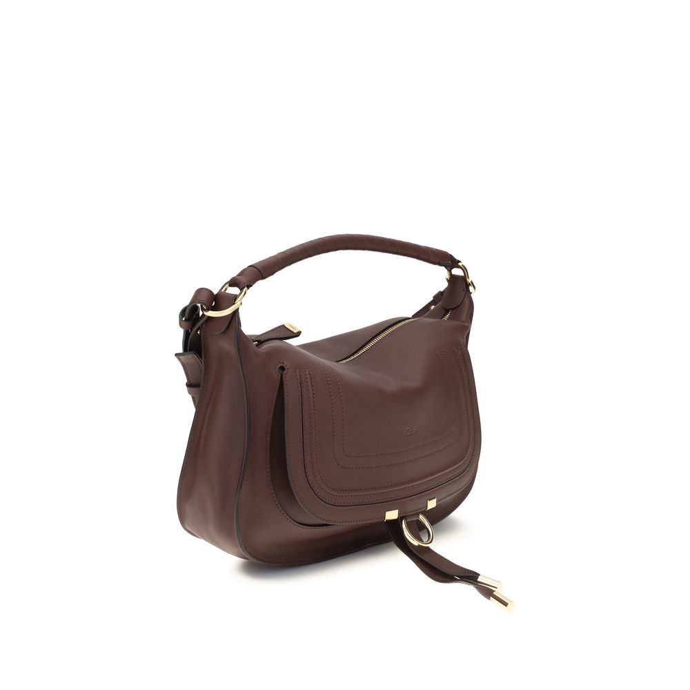 Chloé Schultertasche Bos Taurus aus bordeauxrotem Kalbsleder-2