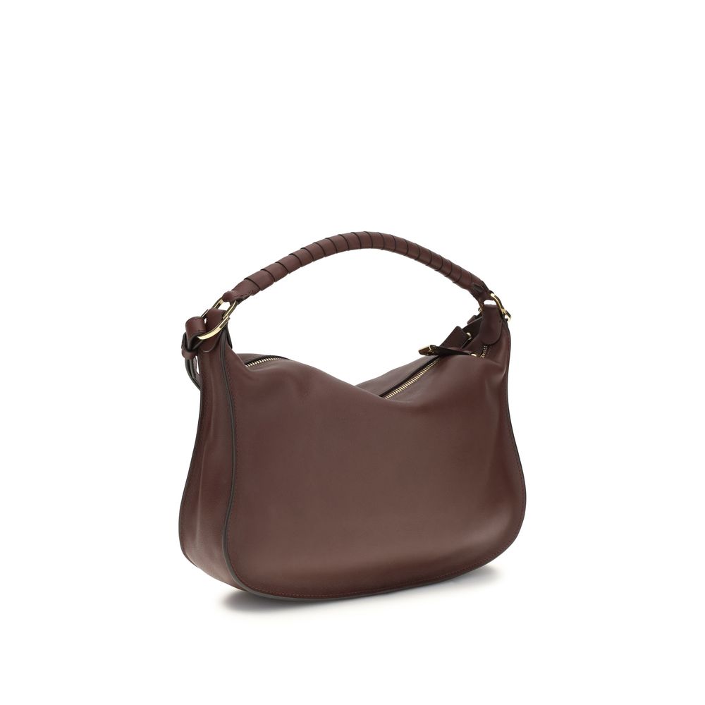 Chloé Schultertasche Bos Taurus aus bordeauxrotem Kalbsleder-3