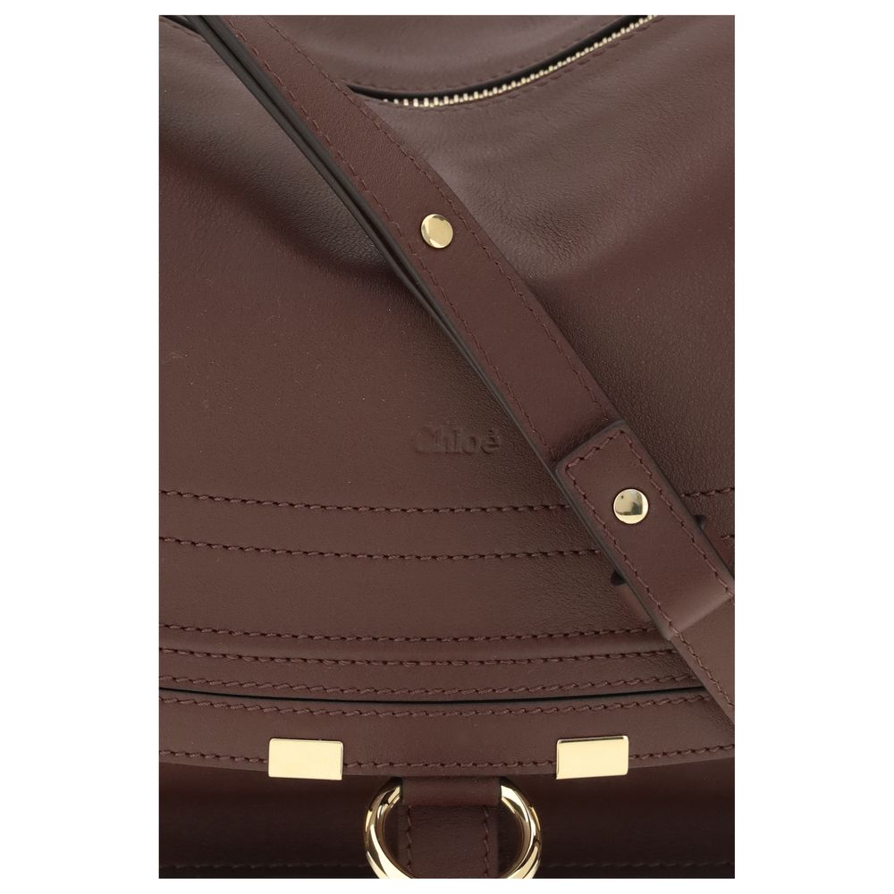 Chloé Schultertasche Bos Taurus aus bordeauxrotem Kalbsleder-4