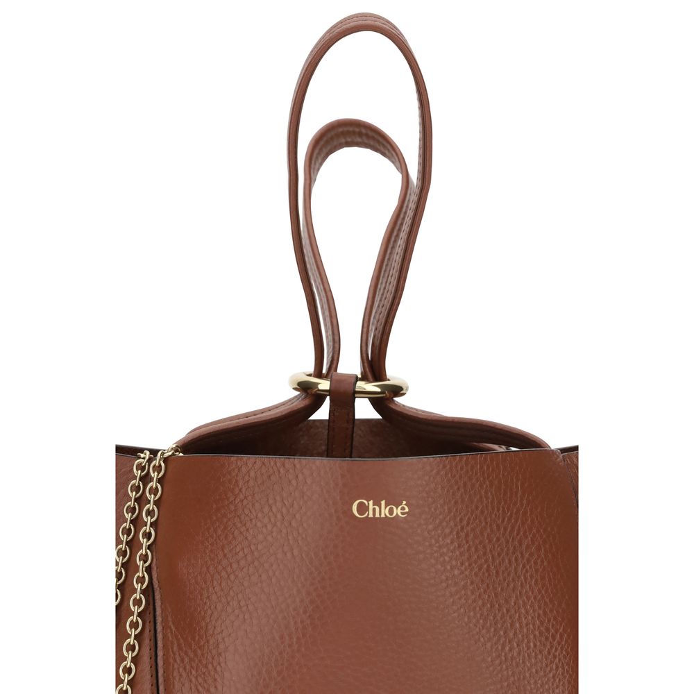Chloé Braune Kalbsleder Bos Taurus Schultertasche-4