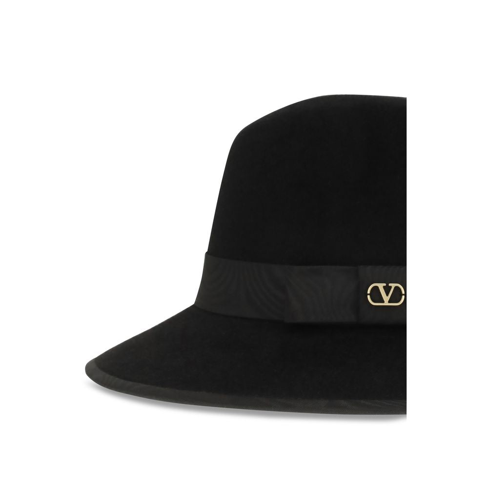 Valentino Garavani Schwarzer Baumwoll-Fedora-3