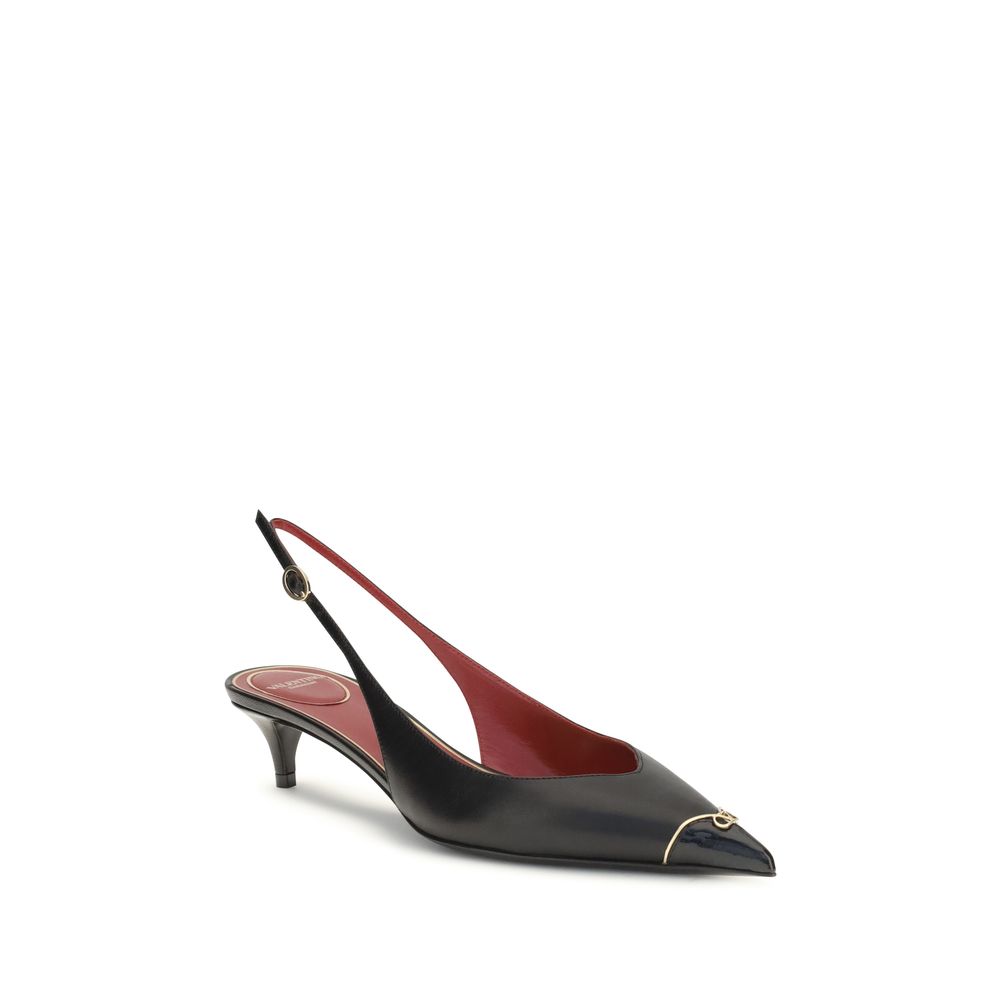 Valentino Garavani Schwarze Pumps aus Kalbsleder Bos Taurus-2