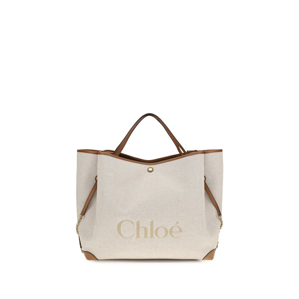 Chloé Beige Cotton Shoulder Bag-1