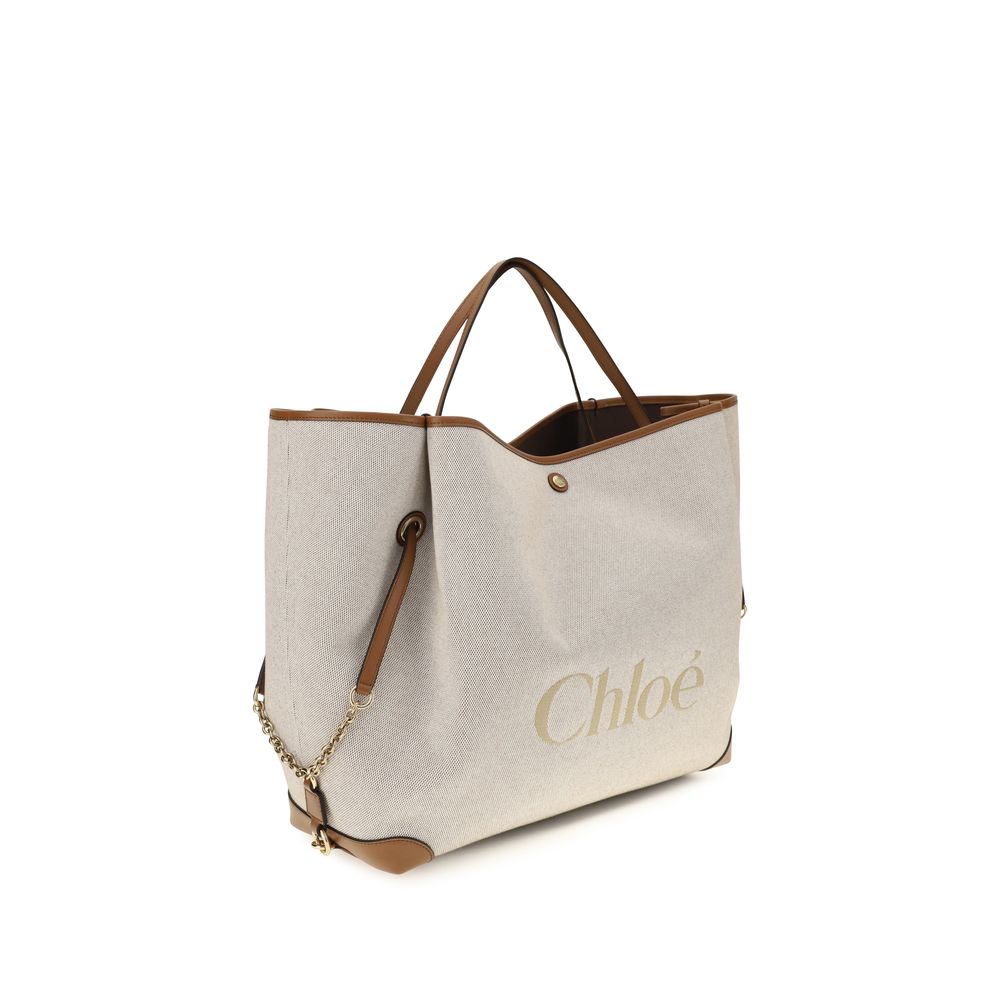 Chloé Beige Cotton Shoulder Bag-2