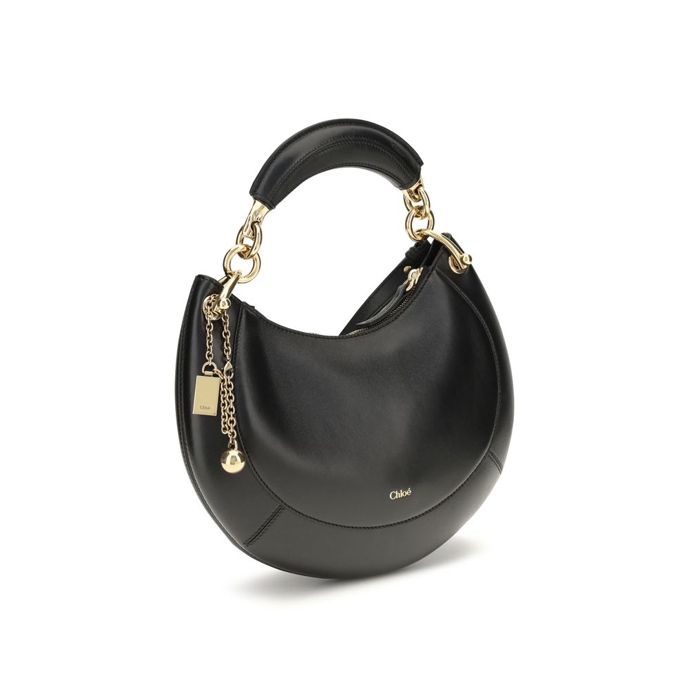 Chloé Schwarze Bos Taurus Kalbsleder Schultertasche-2