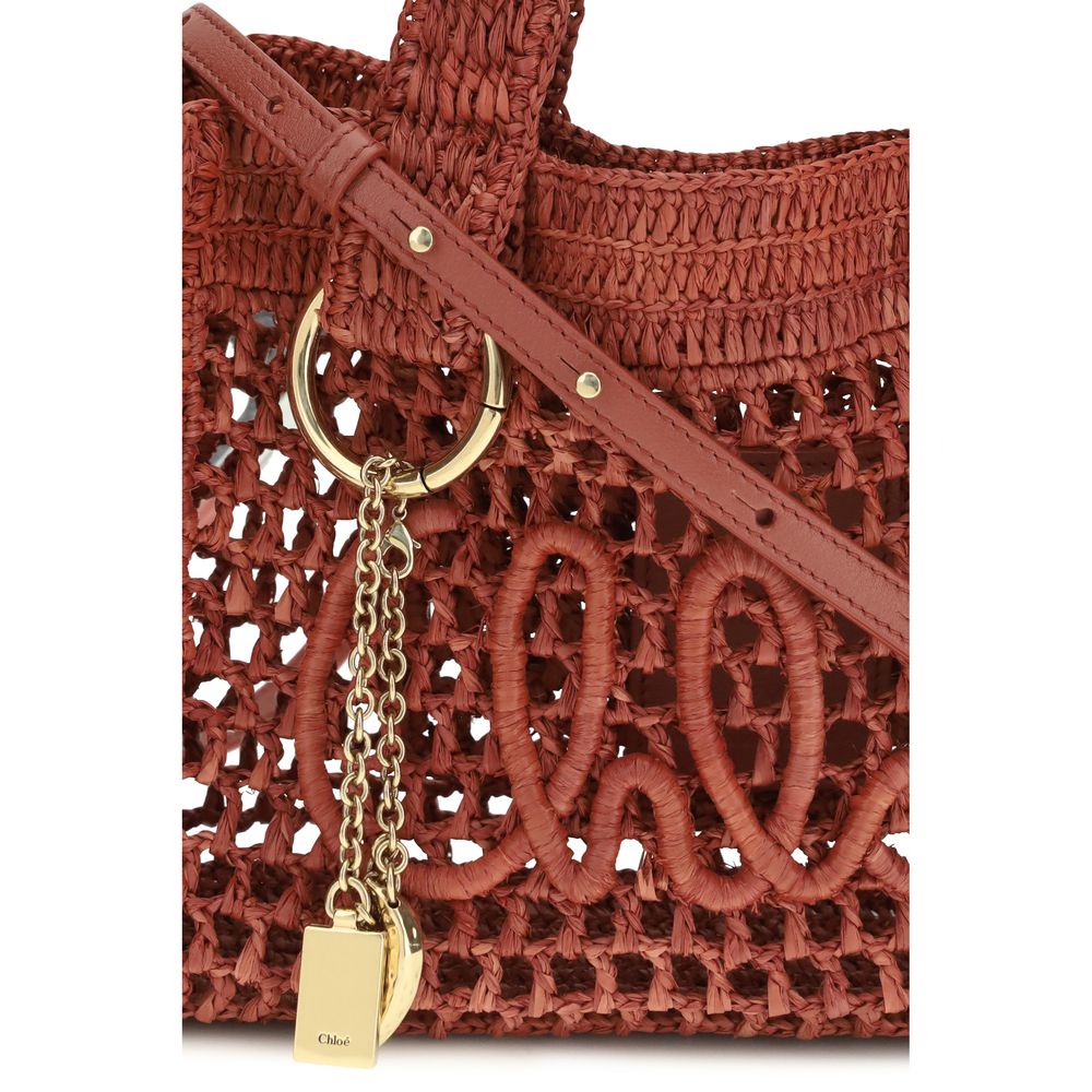 Chloé Multicolor Raffia Shoulder Bag-4