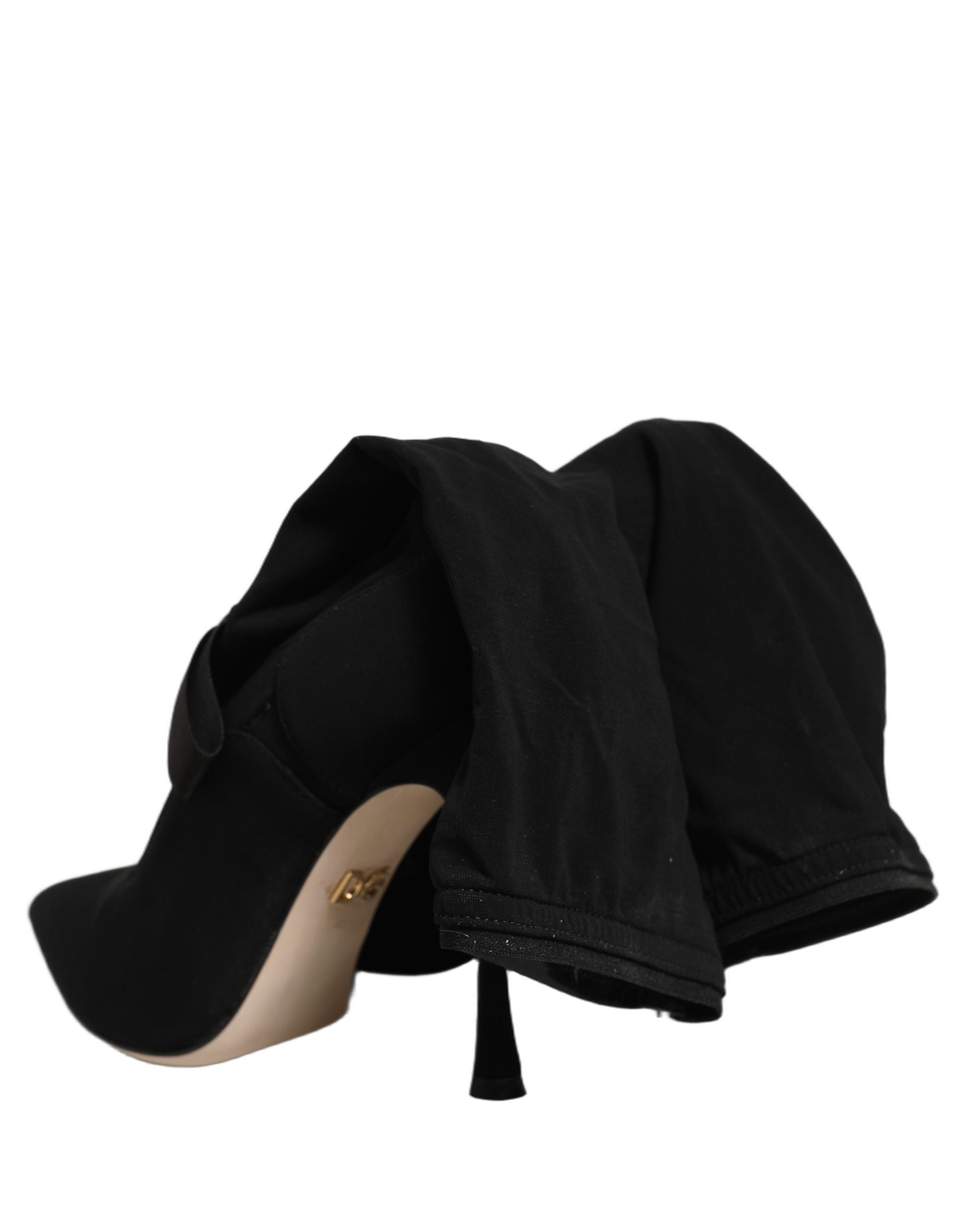 Dolce & Gabbana Schwarz Stiletto Heels Mid Calf Stiefel Schuhe-2