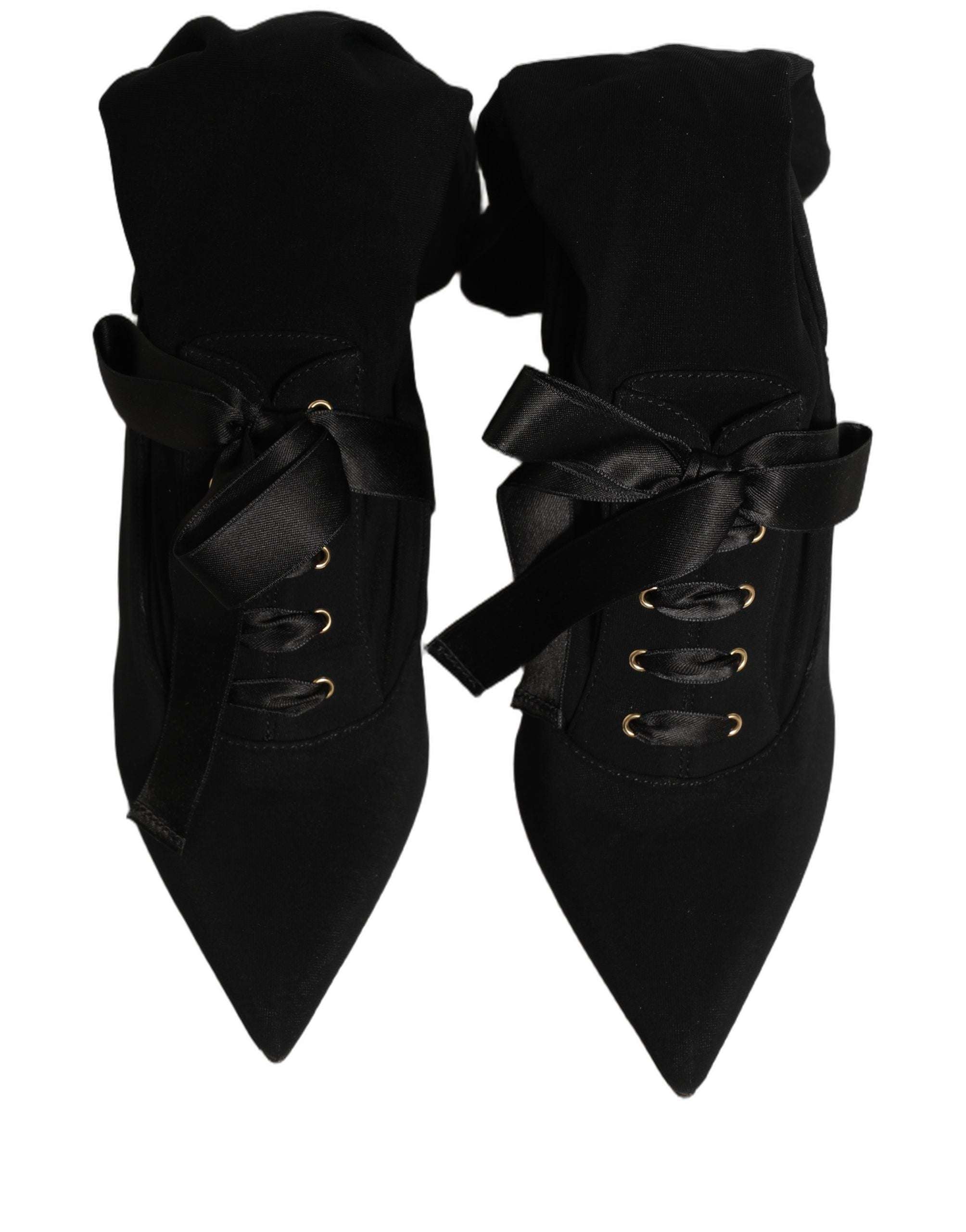 Dolce & Gabbana Schwarz Stiletto Heels Mid Calf Stiefel Schuhe-8