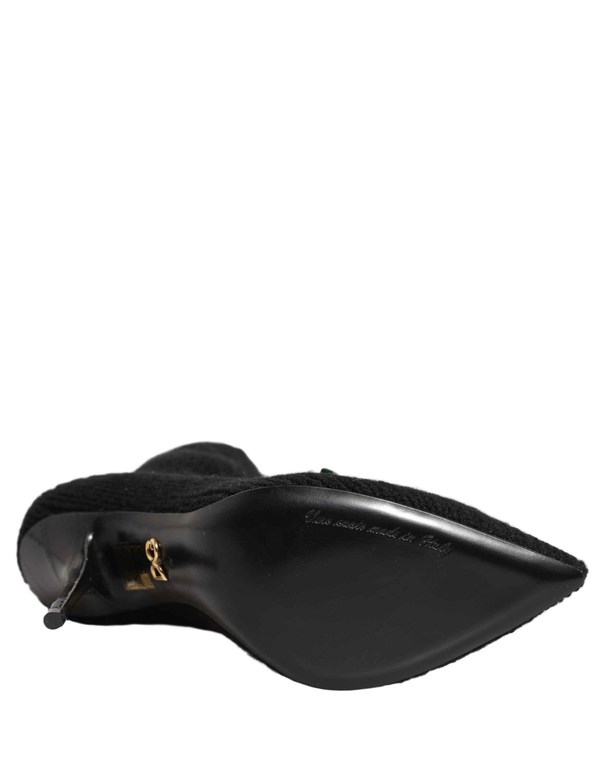 Dolce & Gabbana Schwarz Stiletto Heels Mid Calf Stiefel Schuhe-2