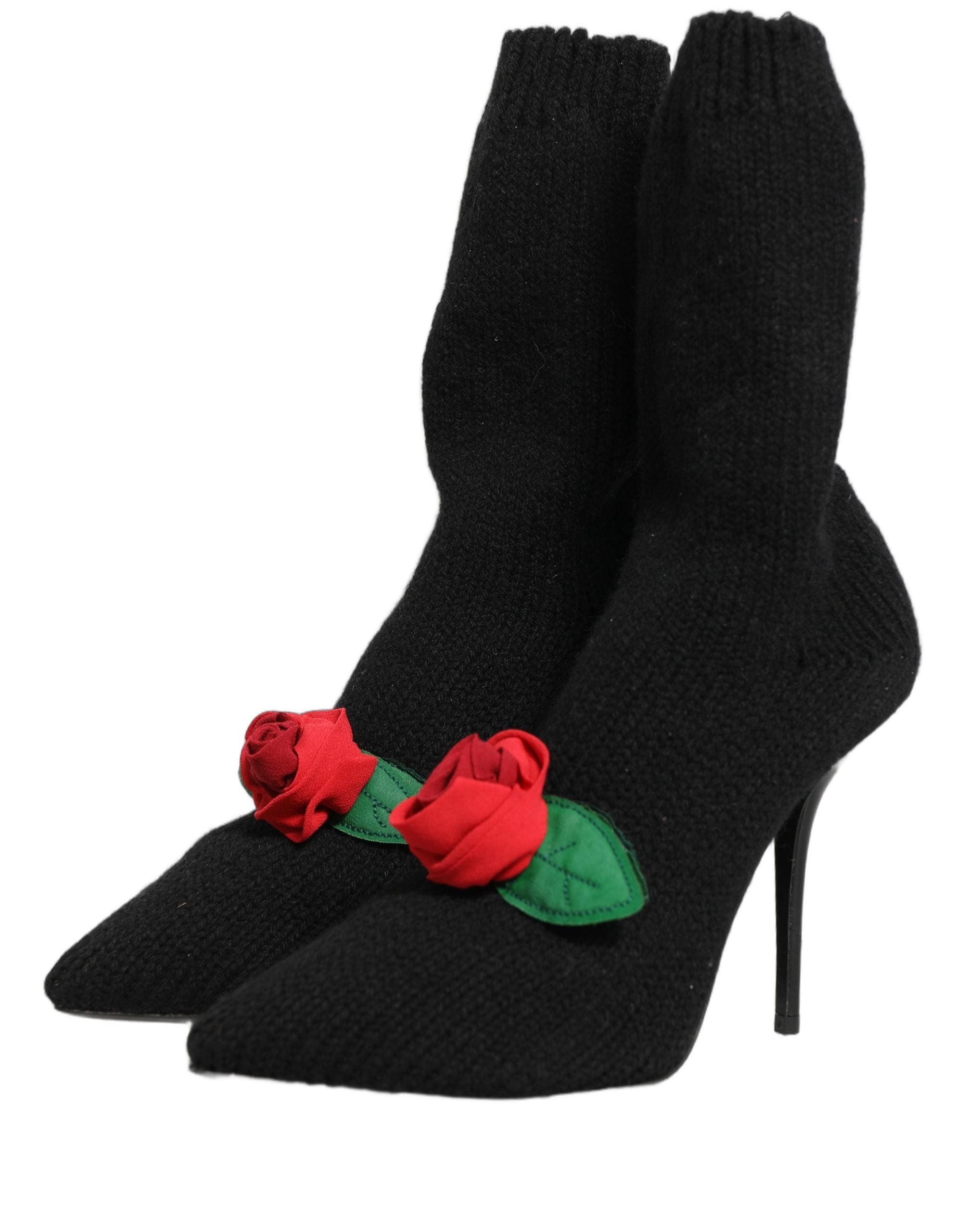 Dolce & Gabbana Schwarz Stiletto Heels Mid Calf Stiefel Schuhe-4
