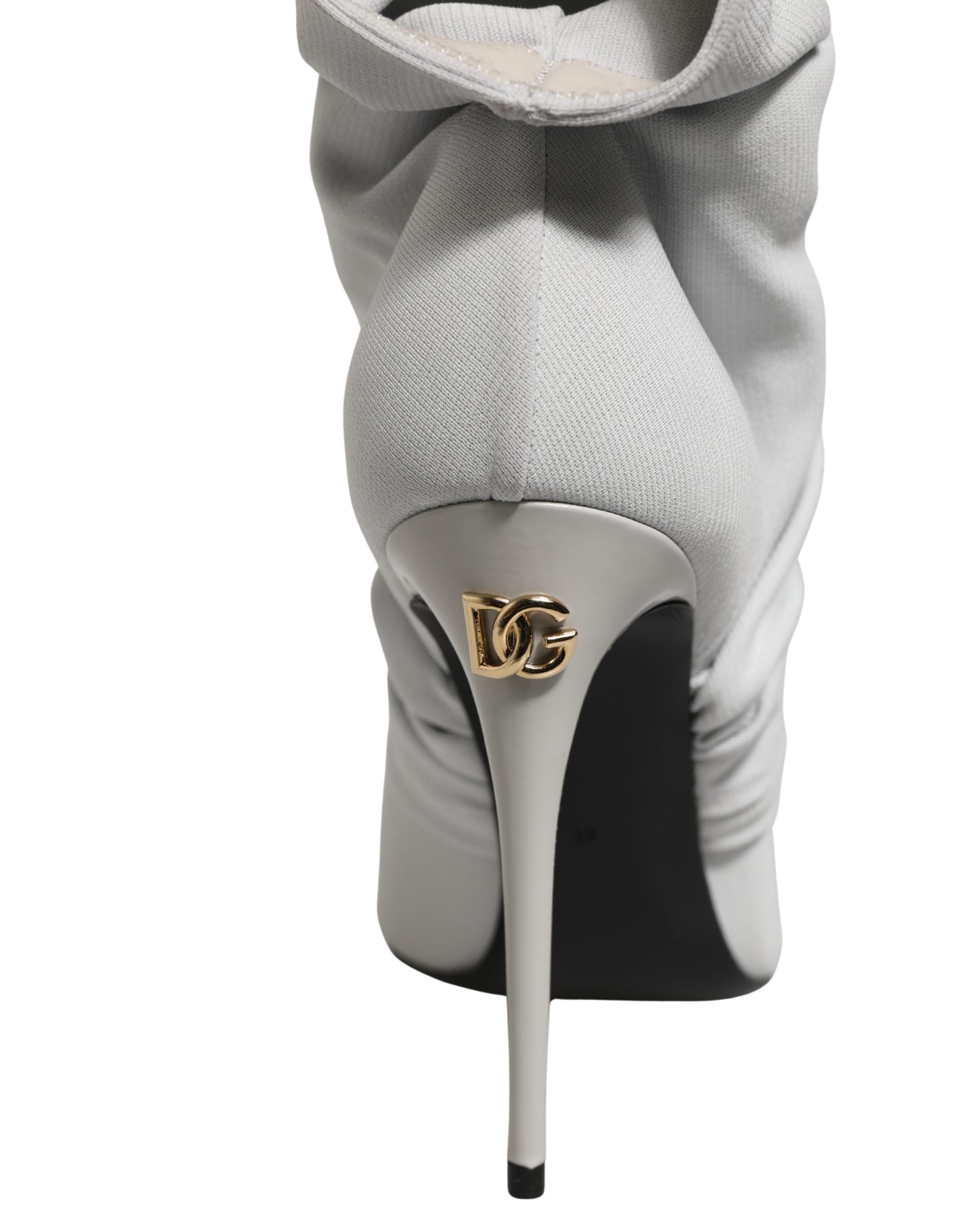 Dolce & Gabbana Graue Stretch-Socken-Stiefeletten-1