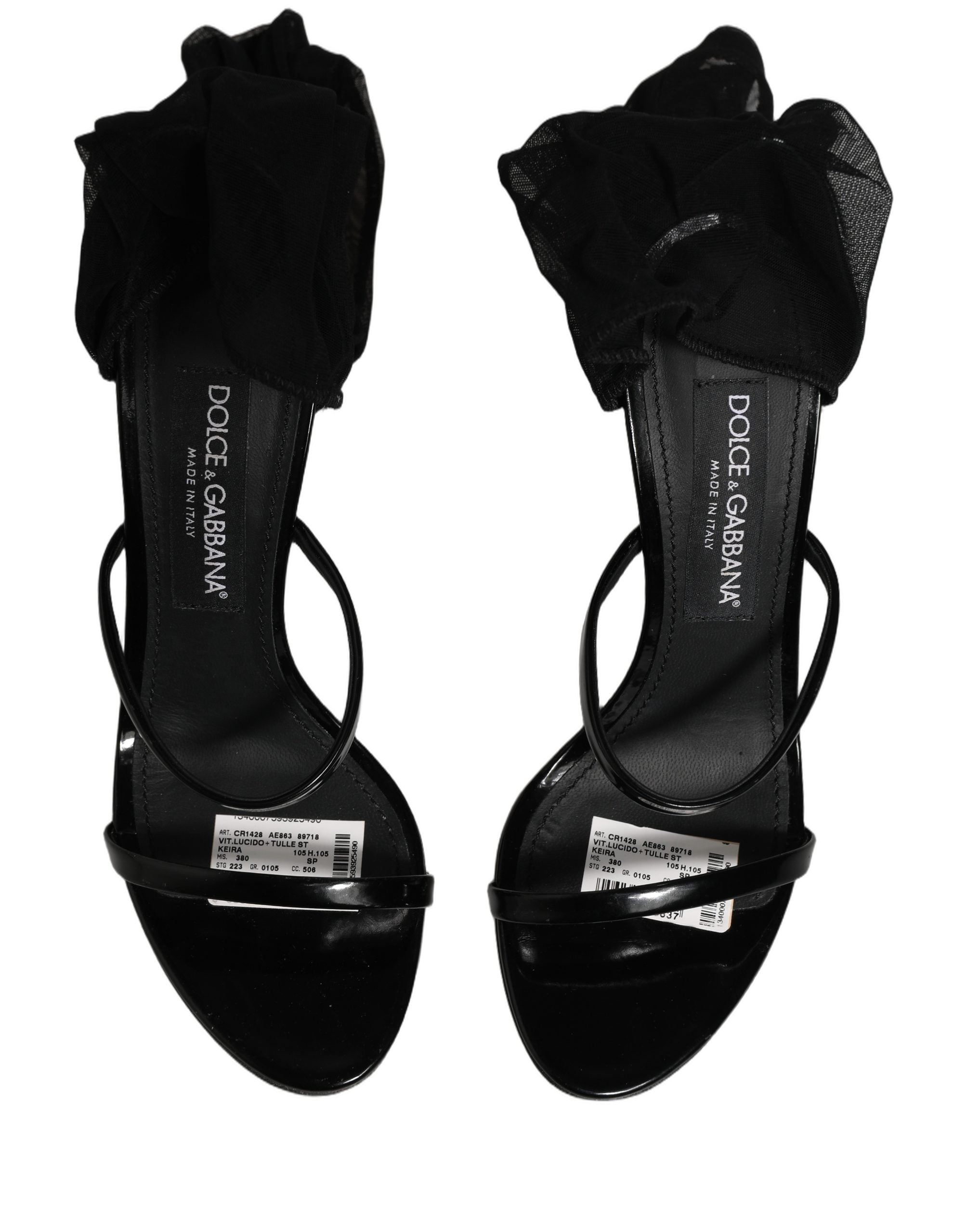 Dolce & Gabbana Stiletto-Sandalen-Socken-Kniehohe-Stiefel-Schwarz-3