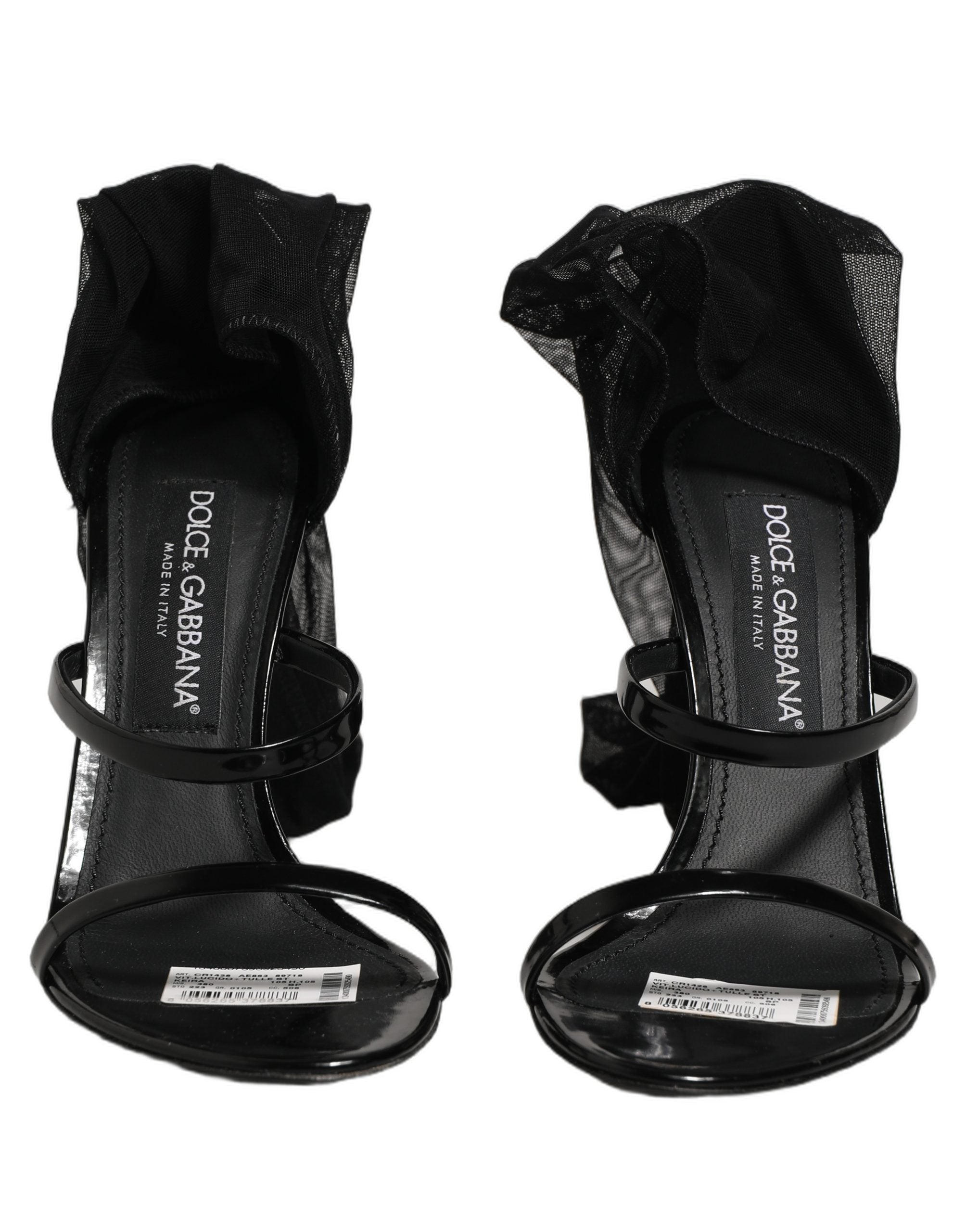 Dolce & Gabbana Stiletto-Sandalen-Socken-Kniehohe-Stiefel-Schwarz-4