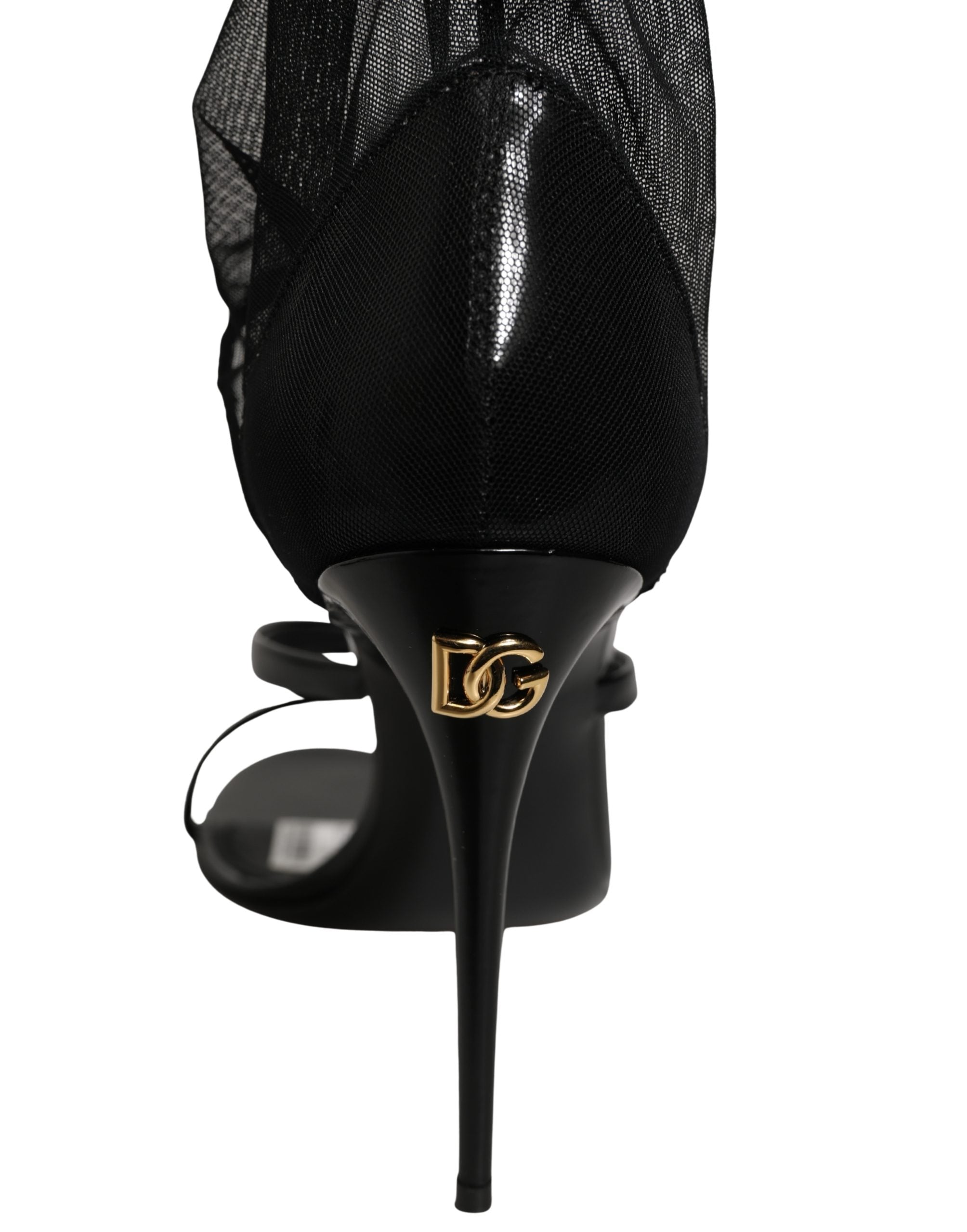 Dolce & Gabbana Stiletto-Sandalen-Socken-Kniehohe-Stiefel-Schwarz-5