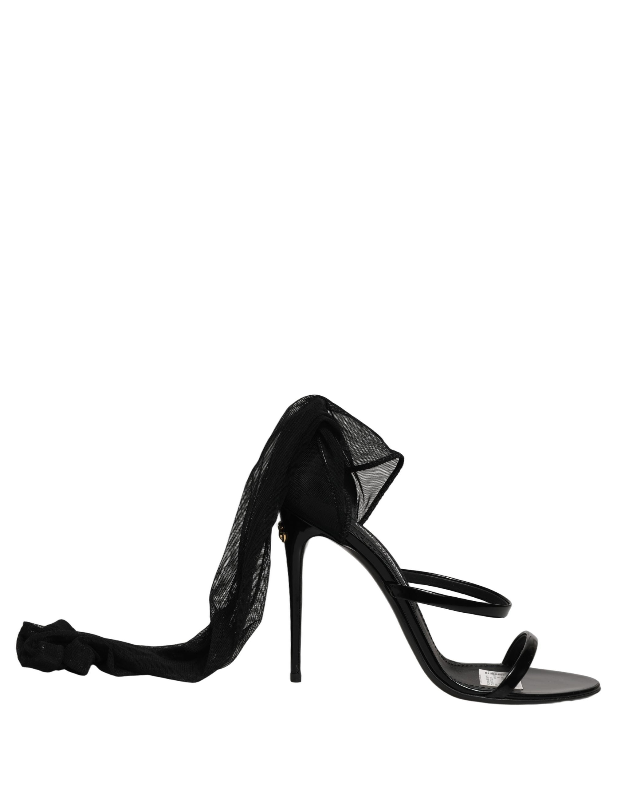 Dolce & Gabbana Stiletto-Sandalen-Socken-Kniehohe-Stiefel-Schwarz-8