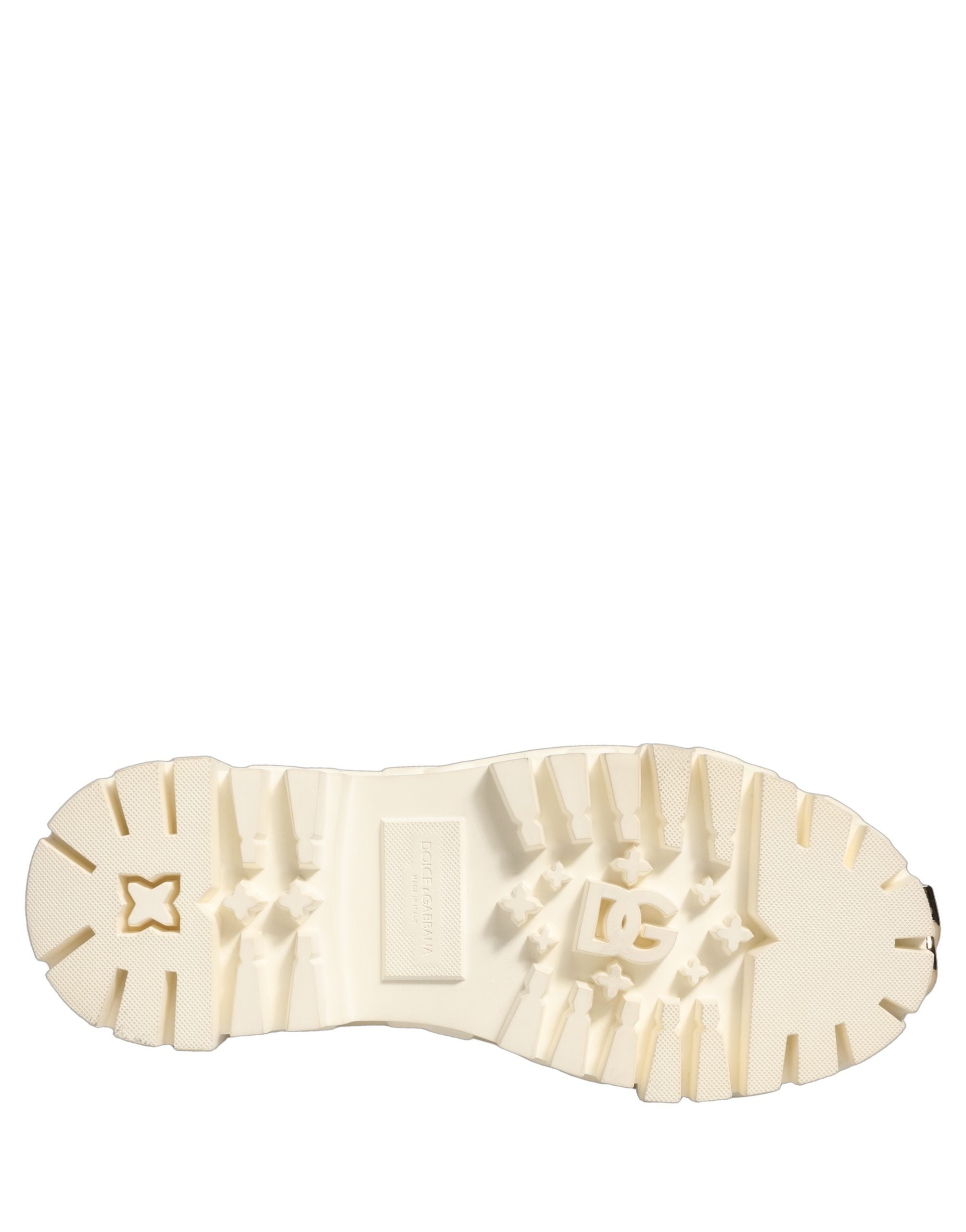Dolce & Gabbana Weiße Leder-Stiefeletten mit Gummi-Logo-2