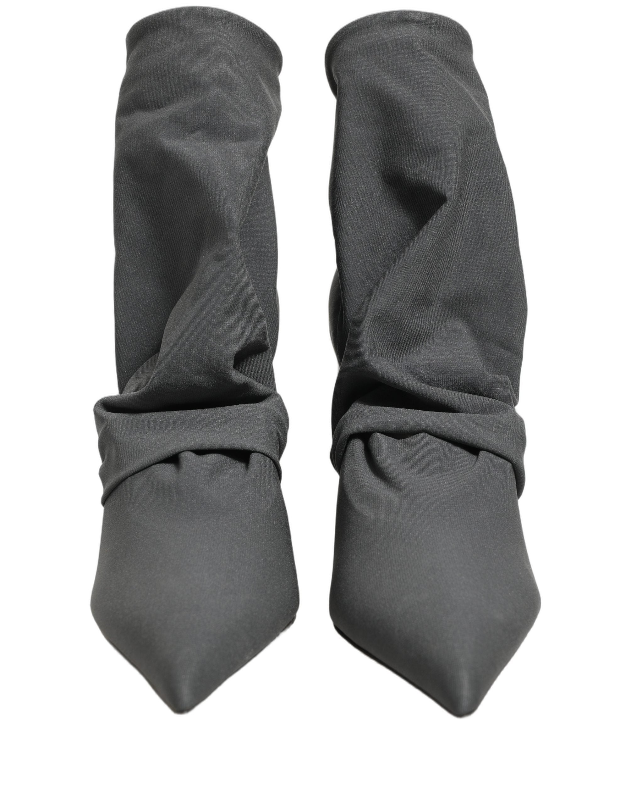 Dolce & Gabbana Graue Stretch-Socken-Stiefeletten-2