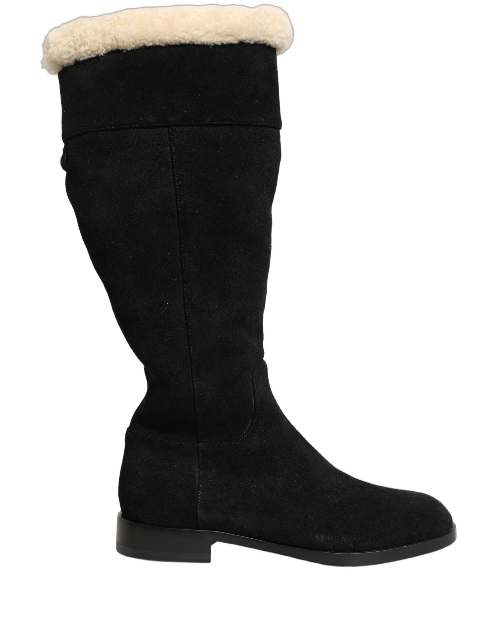 Dolce & Gabbana Kniehohe Stiefel aus Wildleder Schwarz-6