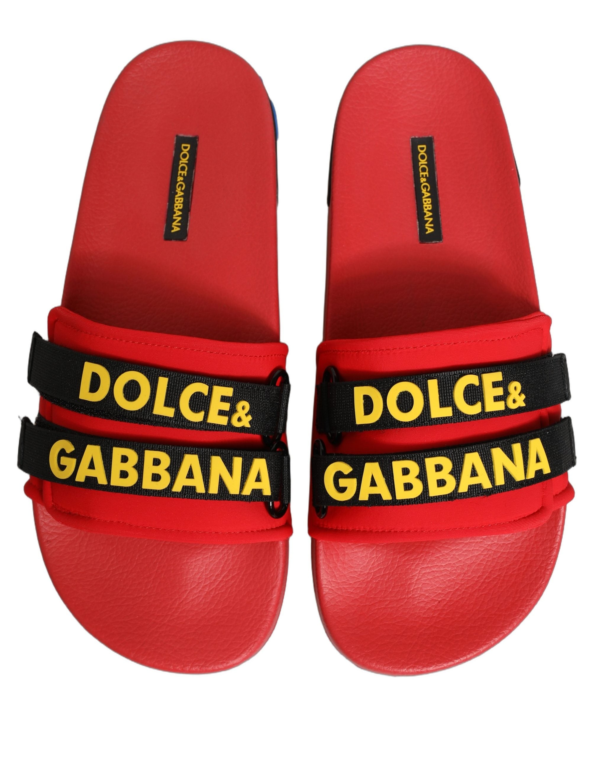 Dolce & Gabbana Rote Neopren-Slipper für Strand und Freizeit-1