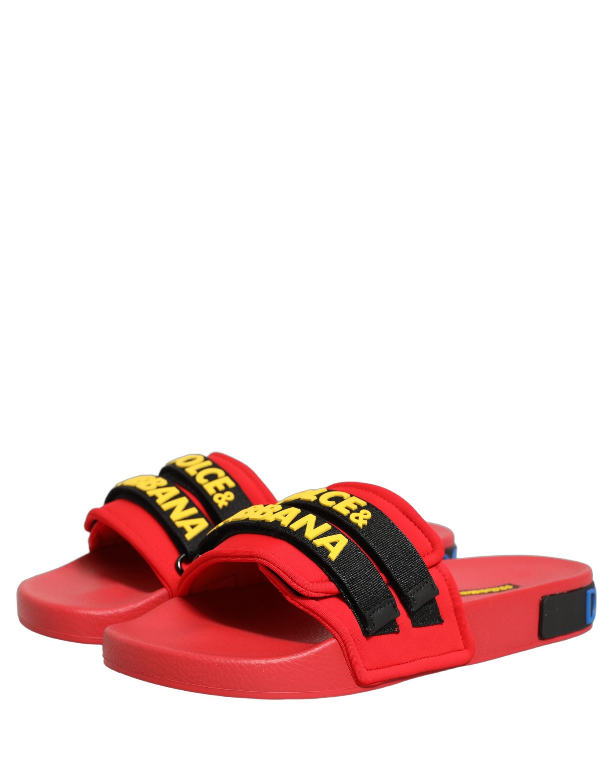 Dolce & Gabbana Rote Neopren-Slipper für Strand und Freizeit-6