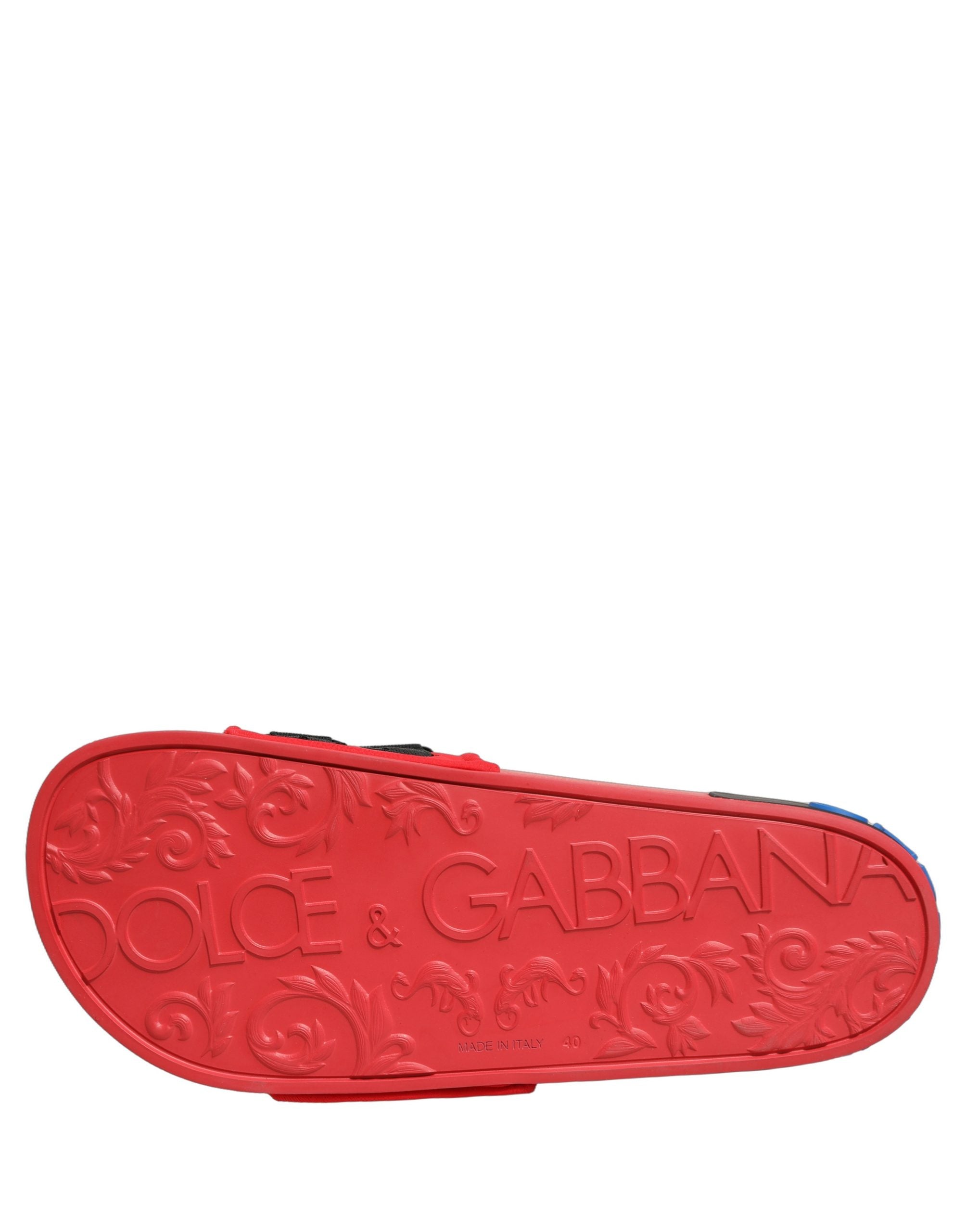 Dolce & Gabbana Rote Neopren-Slipper für Strand und Freizeit-7