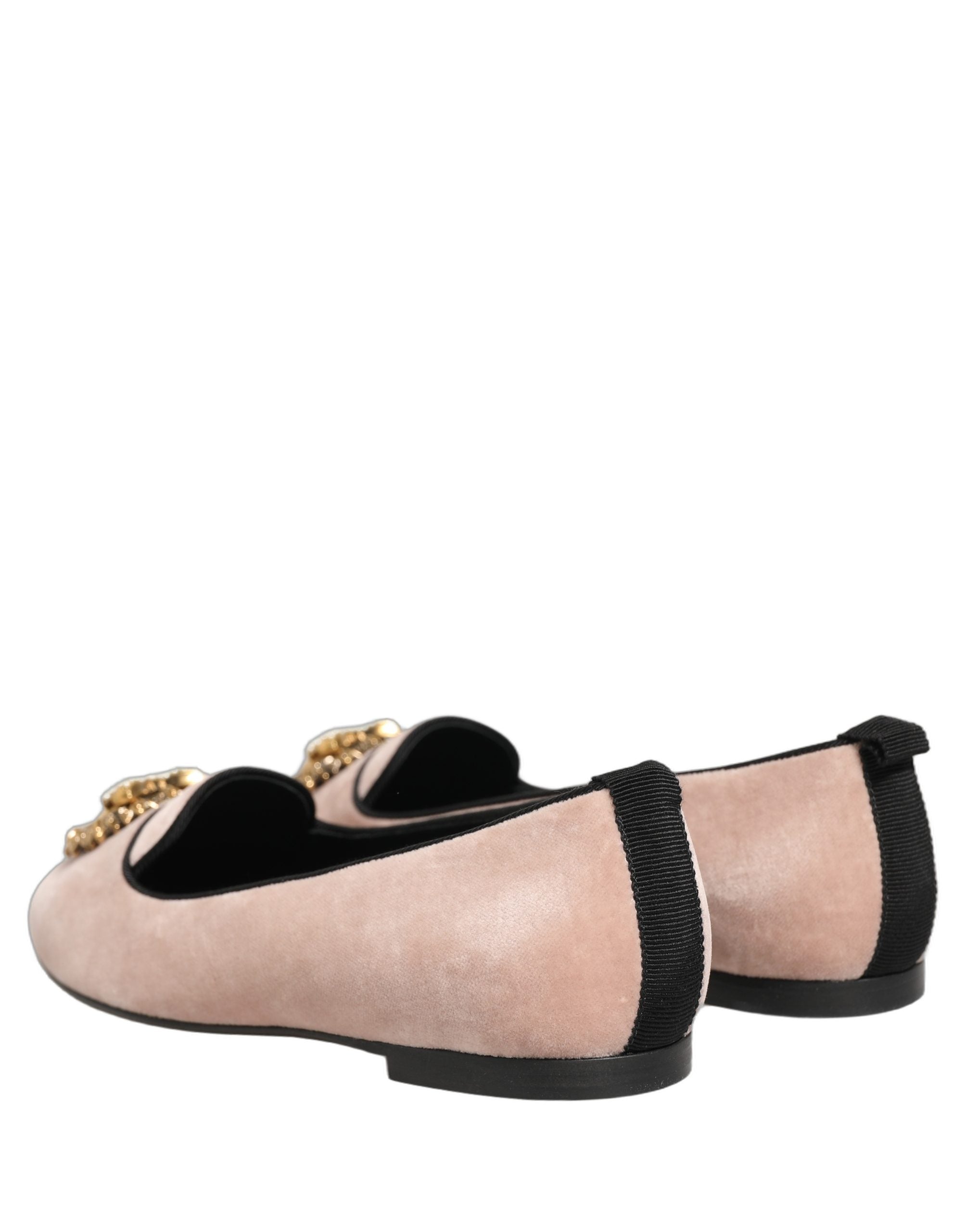 Dolce & Gabbana Pink Velvet Devotion Loafers Flats Shoes-6