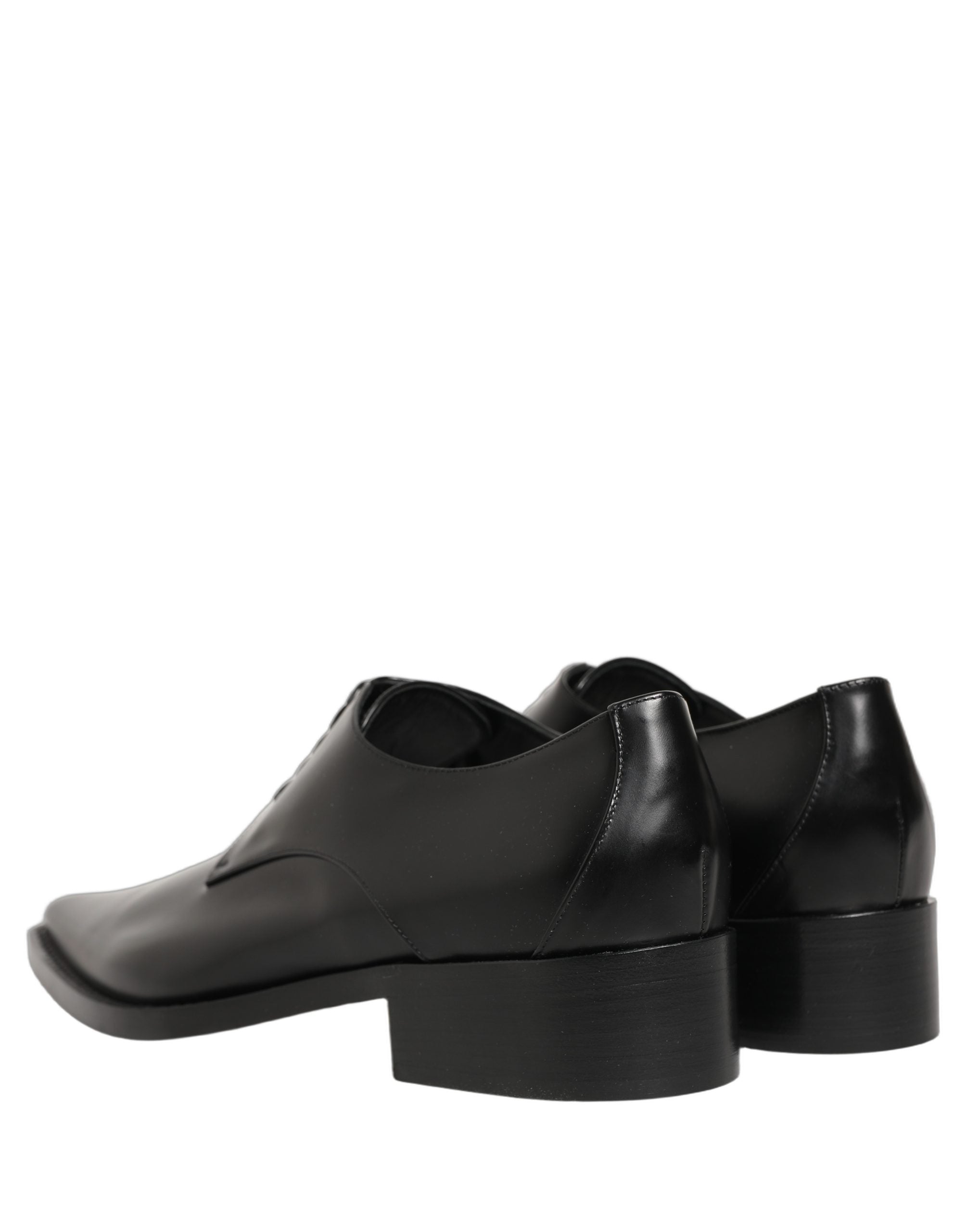 Dolce & Gabbana Schwarze Leder Schnür-Derby-Schuhe-3