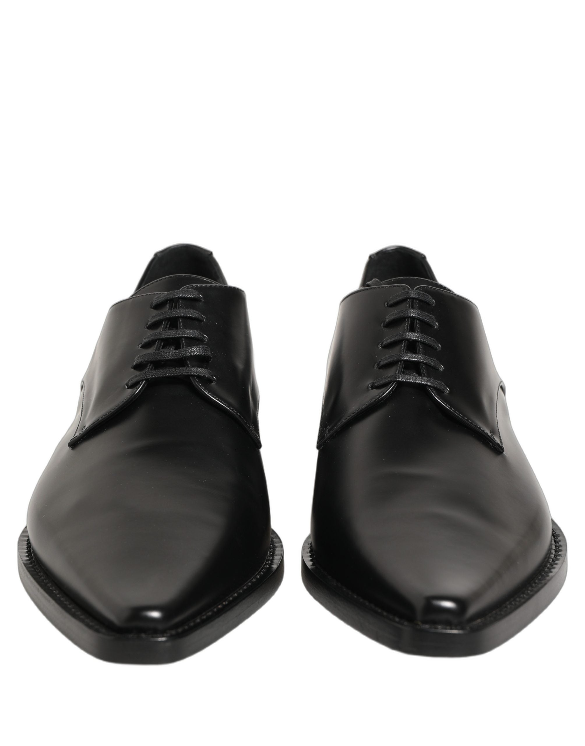Dolce & Gabbana Schwarze Leder Schnür-Derby-Schuhe-8
