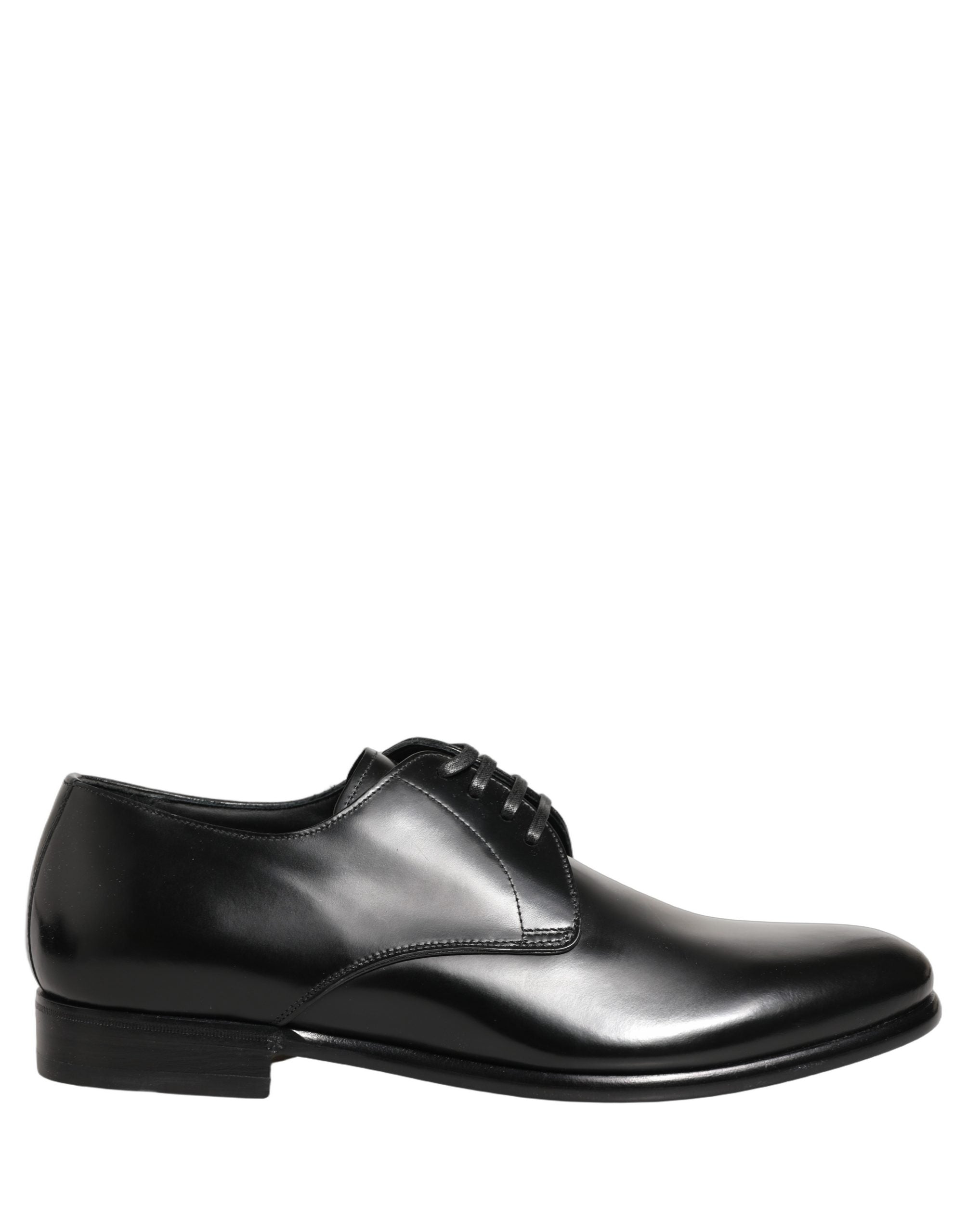 Dolce & Gabbana Schwarze Leder Schnür-Derby-Anzugschuhe-7