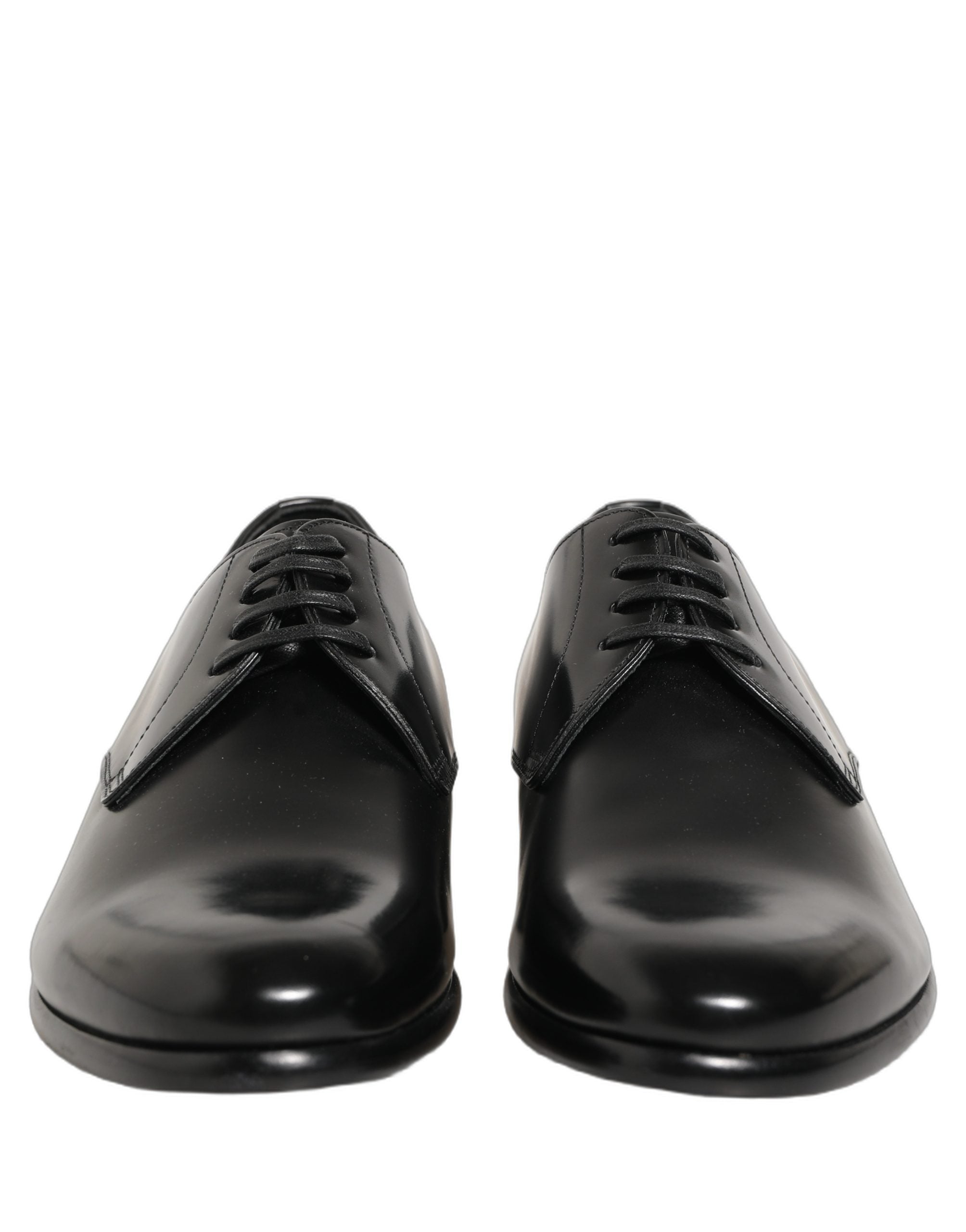 Dolce & Gabbana Schwarze Leder Schnür-Derby-Anzugschuhe-8