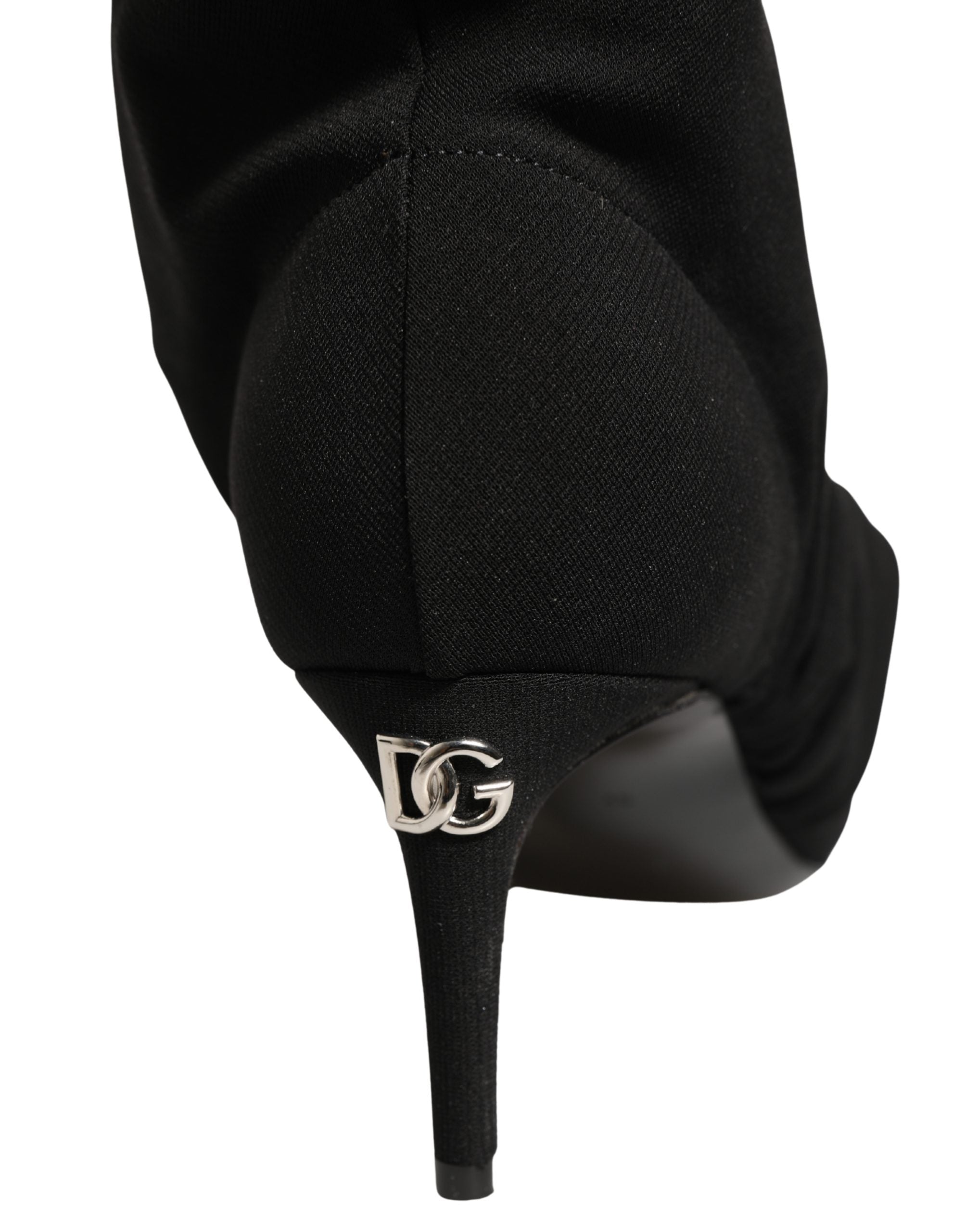 Dolce & Gabbana Schwarze Socken-Stiefel mit Absatz, Knöchelhoch-1