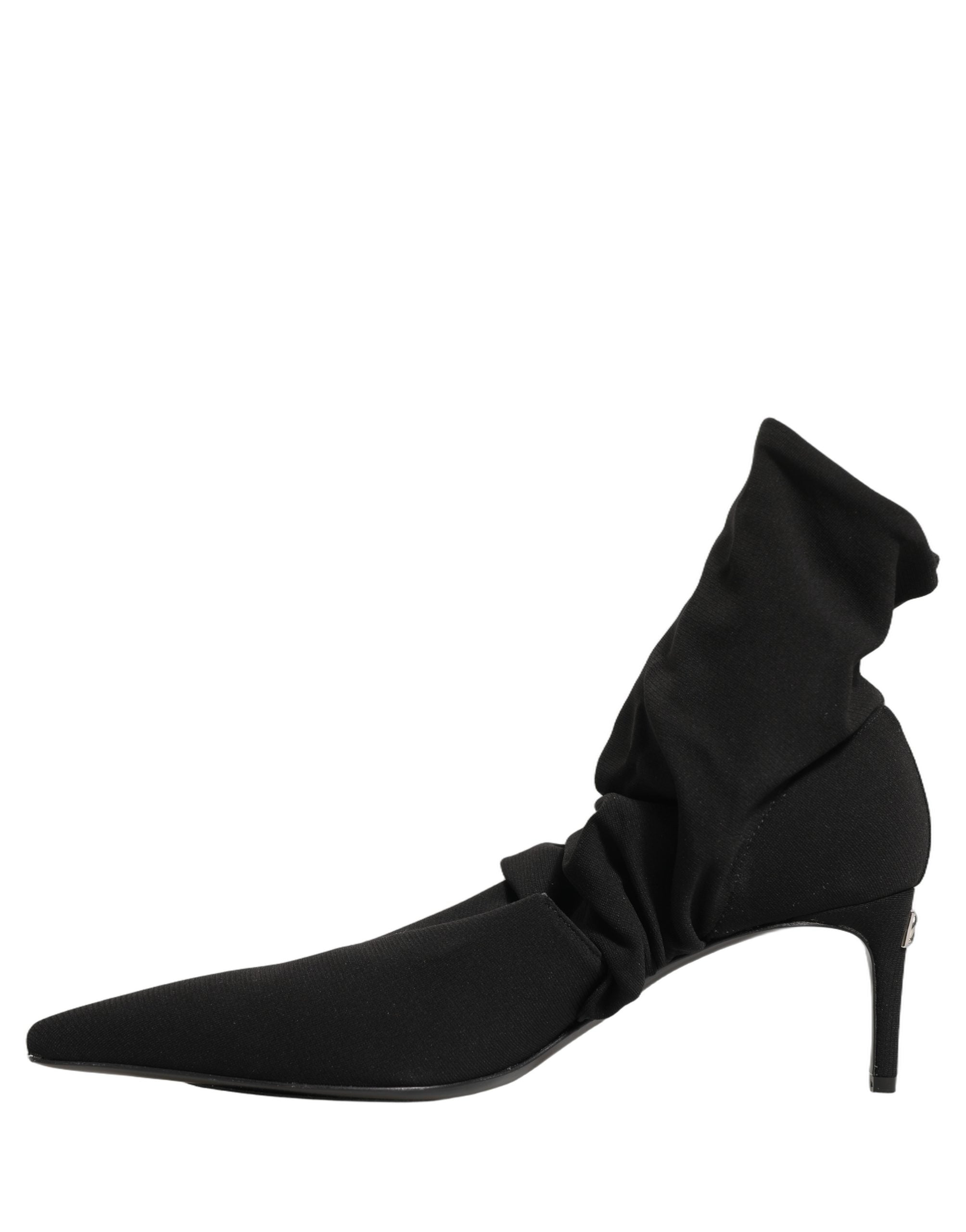 Dolce & Gabbana Schwarze Socken-Stiefel mit Absatz, Knöchelhoch-3